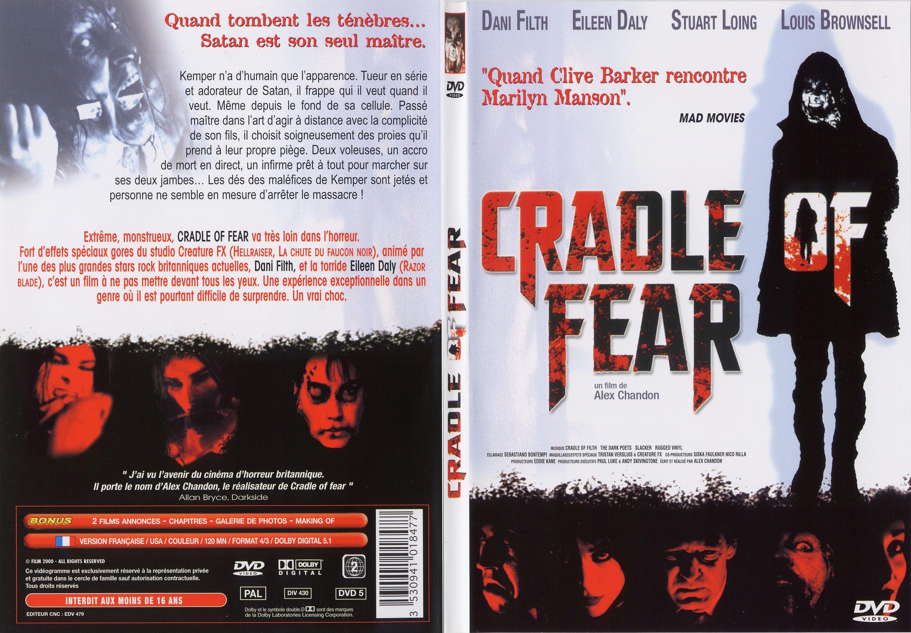 Jaquette DVD Cradle of fear - SLIM