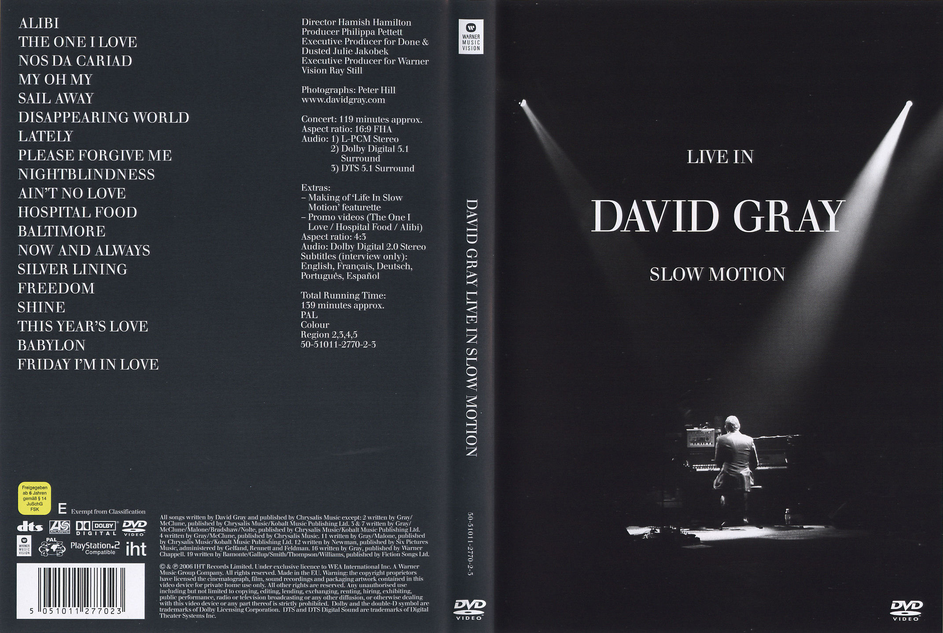 Jaquette DVD David Gray live in slow motion