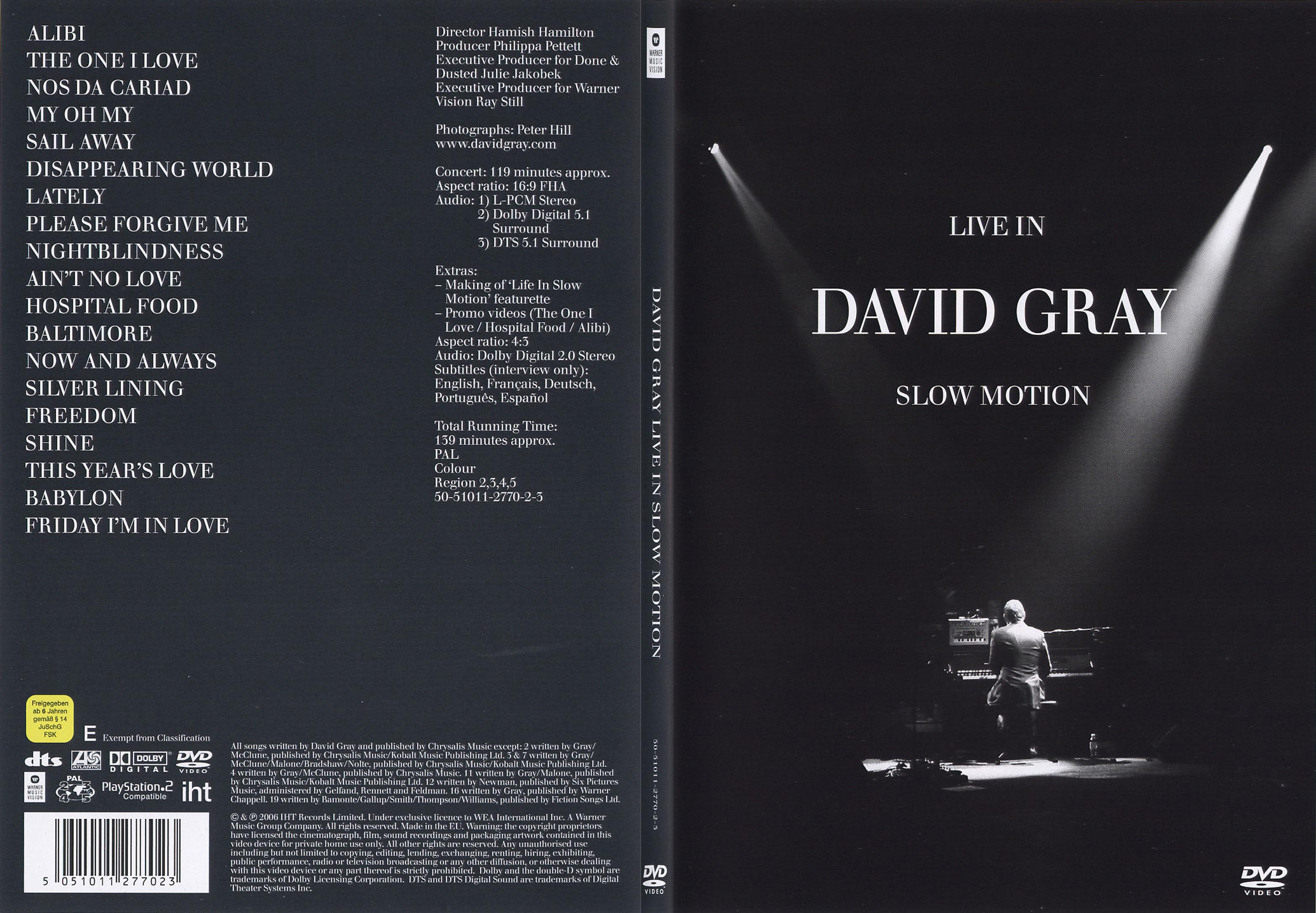 Jaquette DVD David Gray live in slow motion - SLIM