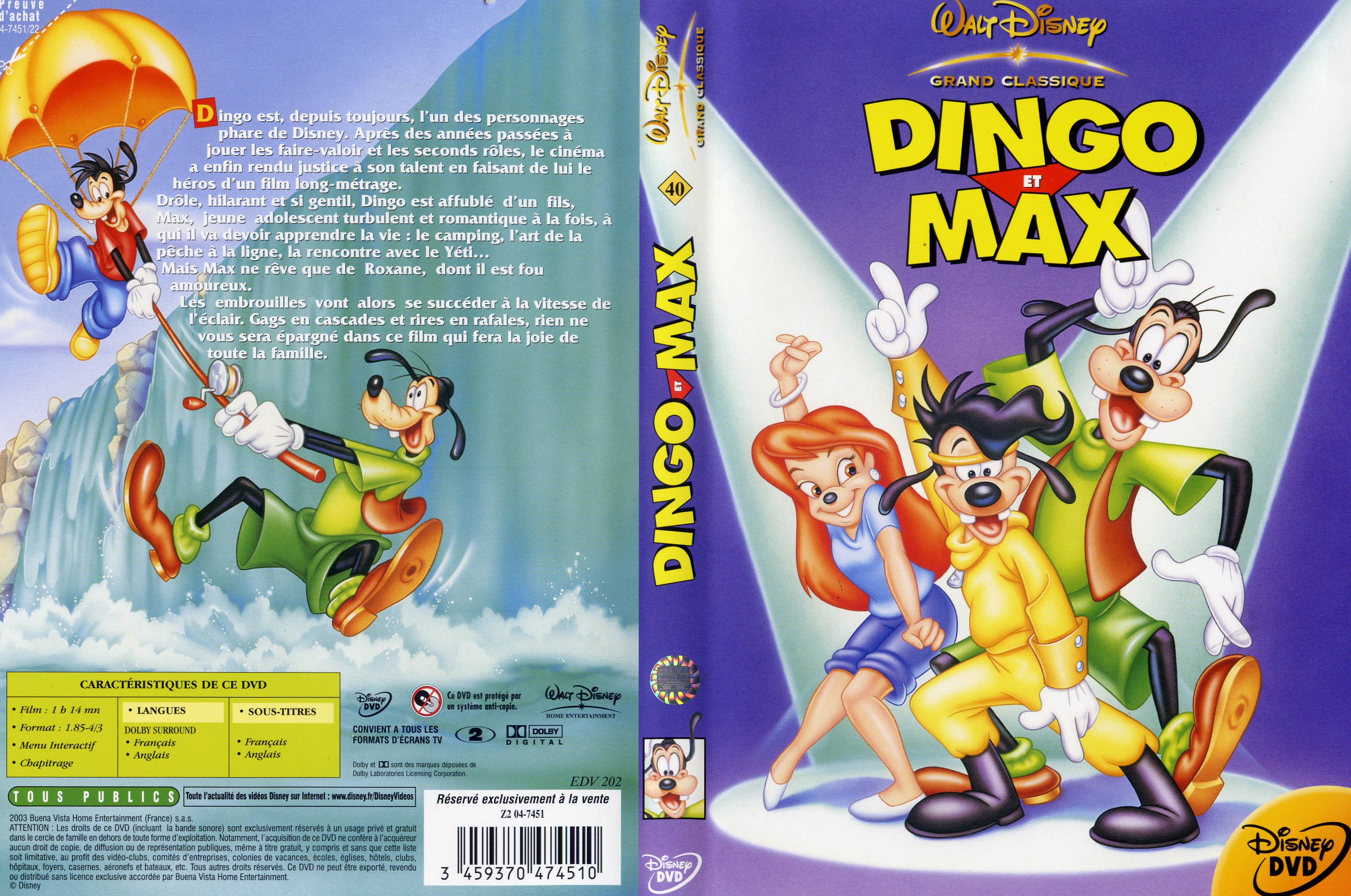 Jaquette DVD Dingo et Max