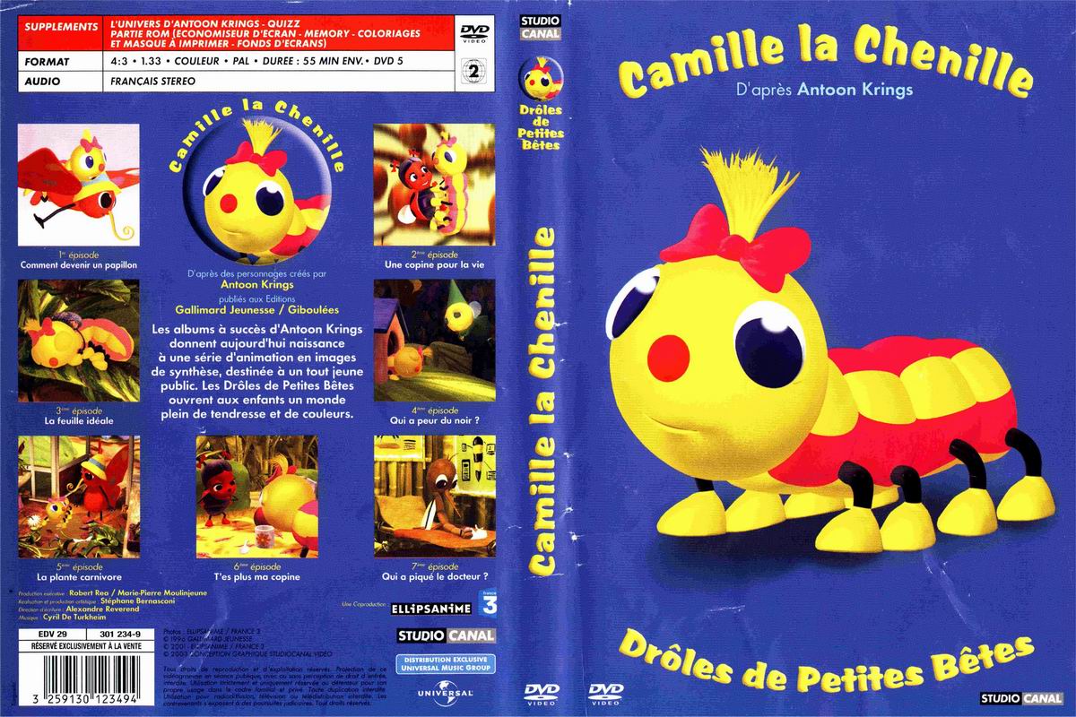 Jaquette DVD Drles de petites btes - Camille la Chenille