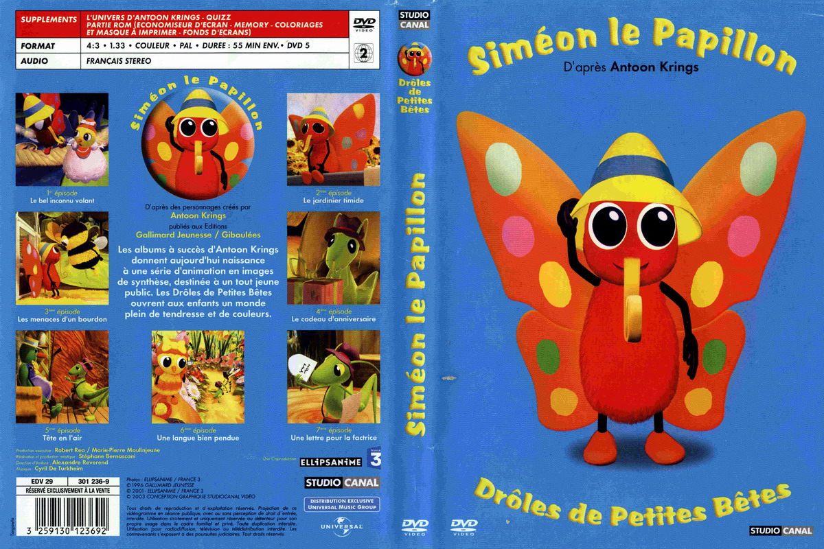 Jaquette DVD Drles de petites btes - Simon  le Papillon