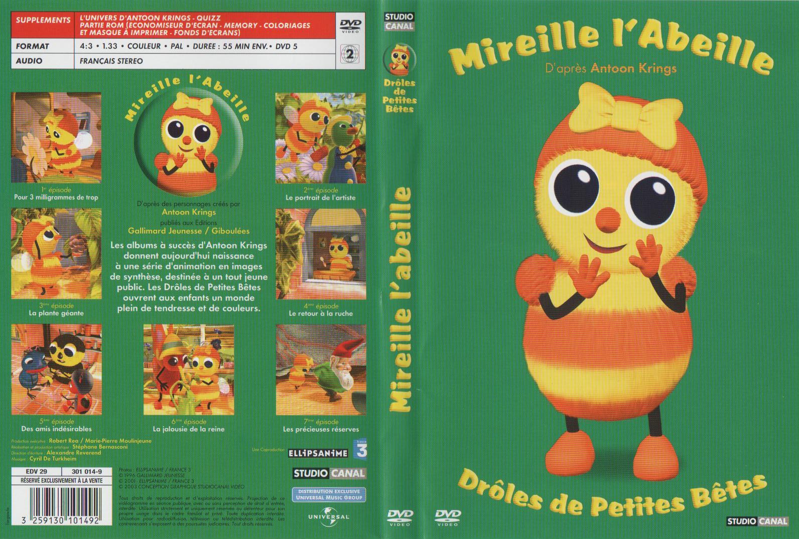 Jaquette DVD Droles de petites betes -  Mireille l