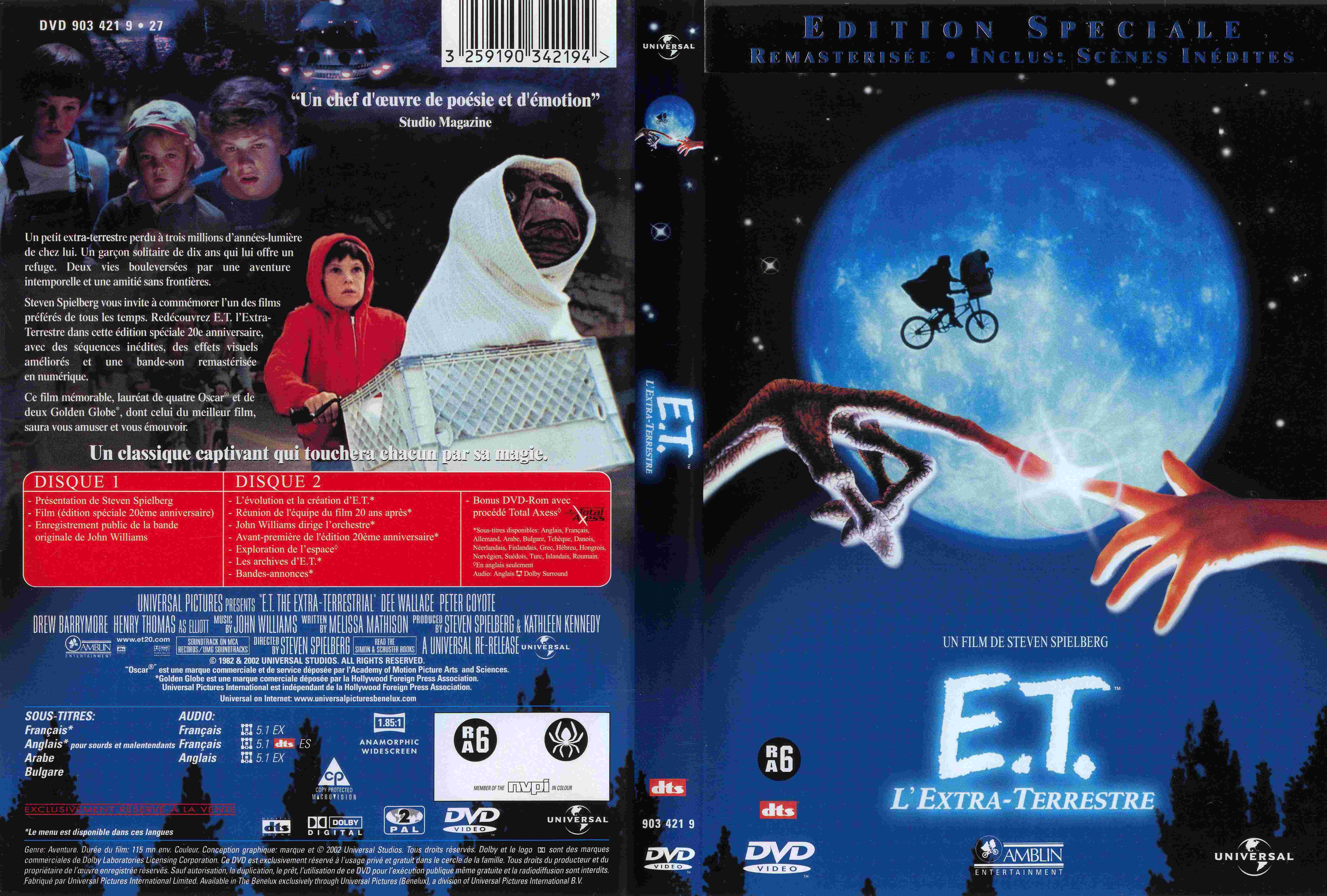 Jaquette DVD E.T.