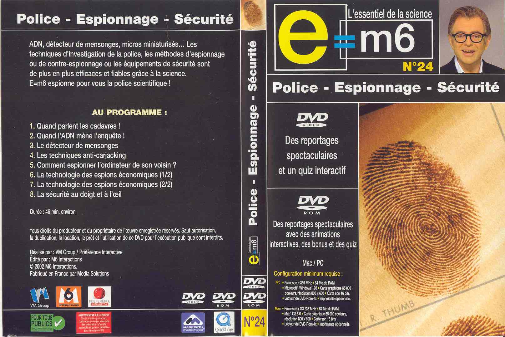 Jaquette DVD E=M6 - Police - Espoinnage - Scurit