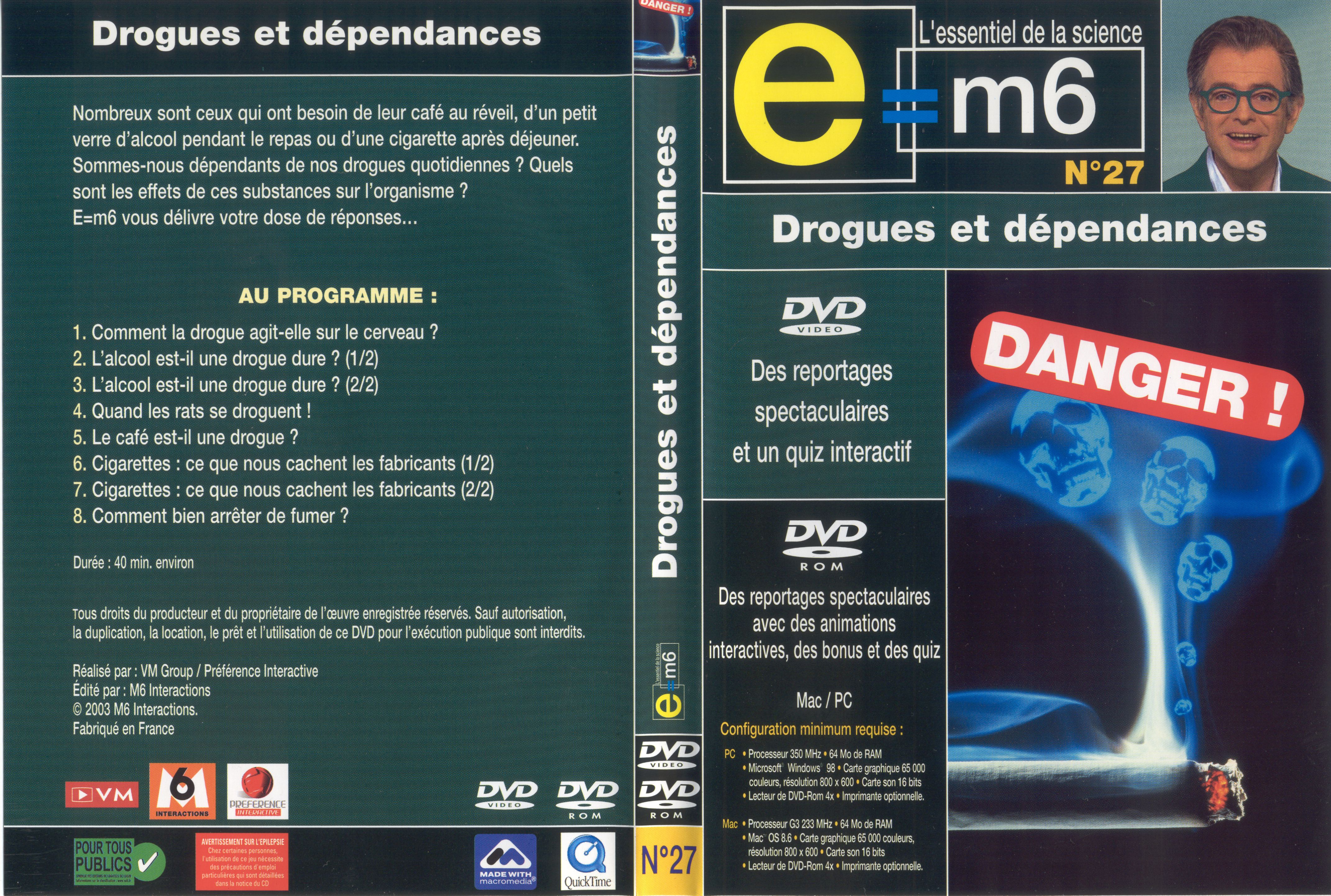 Jaquette DVD E=M6 - drogues et dpendances