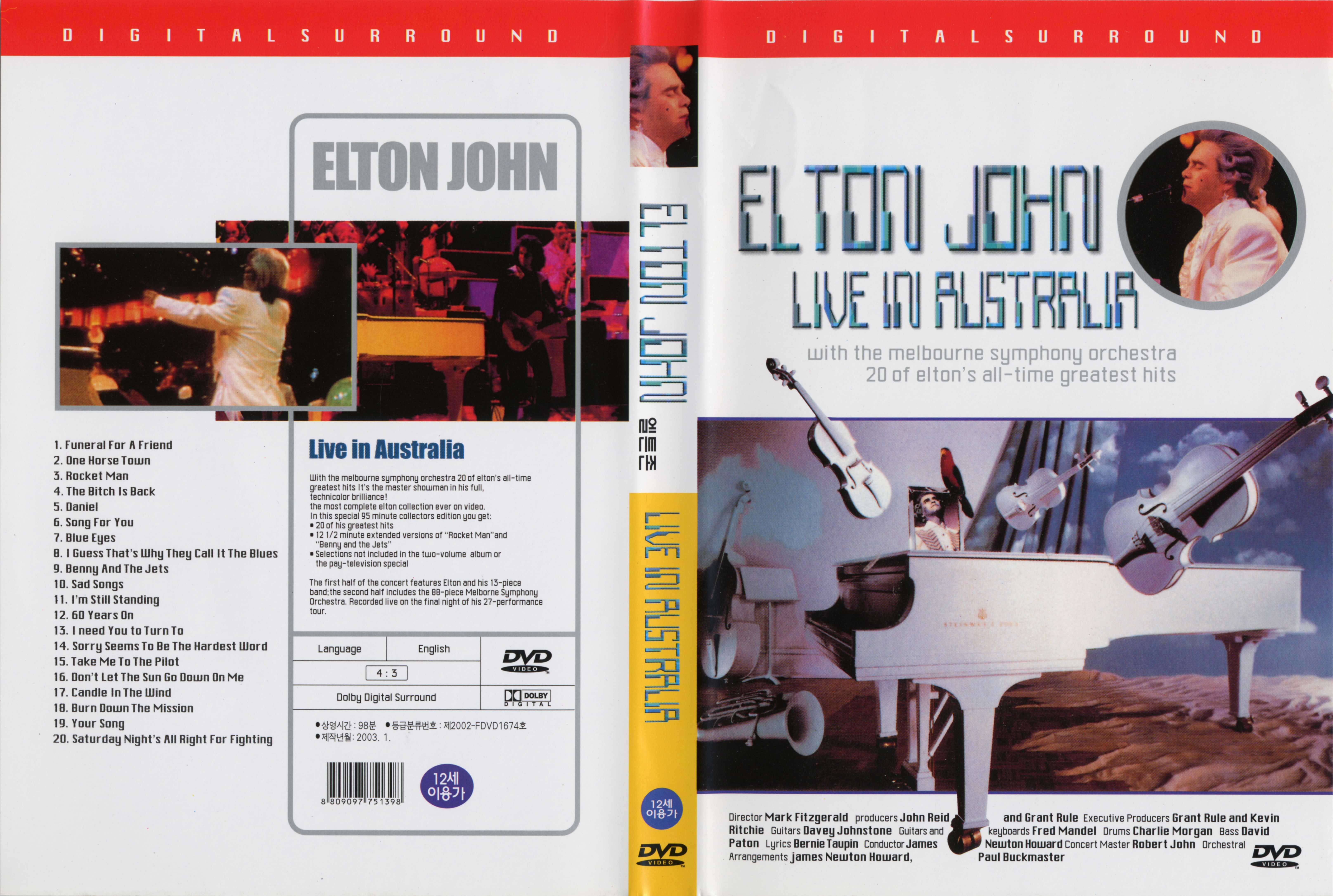 Jaquette DVD Elton John live in australia