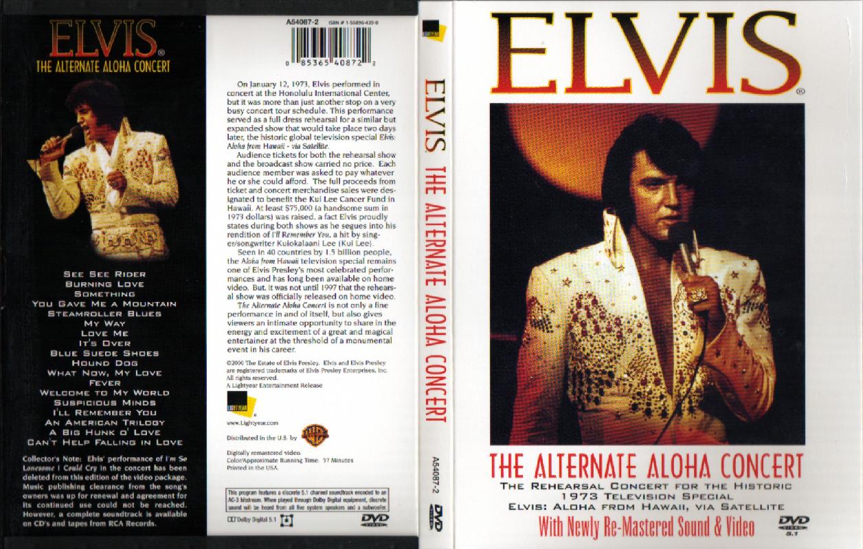 Jaquette DVD Elvis Presley The alternate Aloha concert