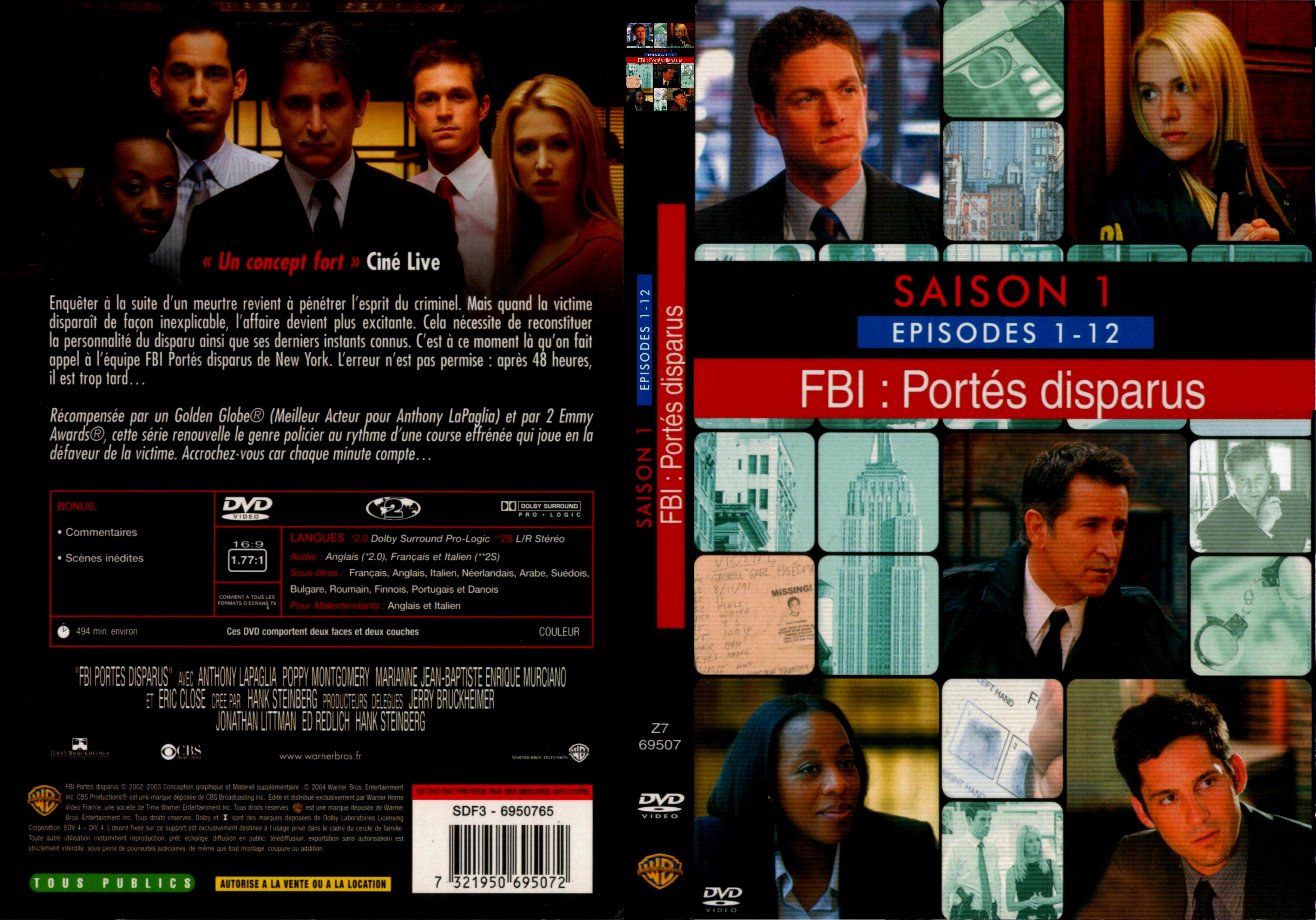 Jaquette DVD FBI ports disparus Saison 1 Coffret 1
