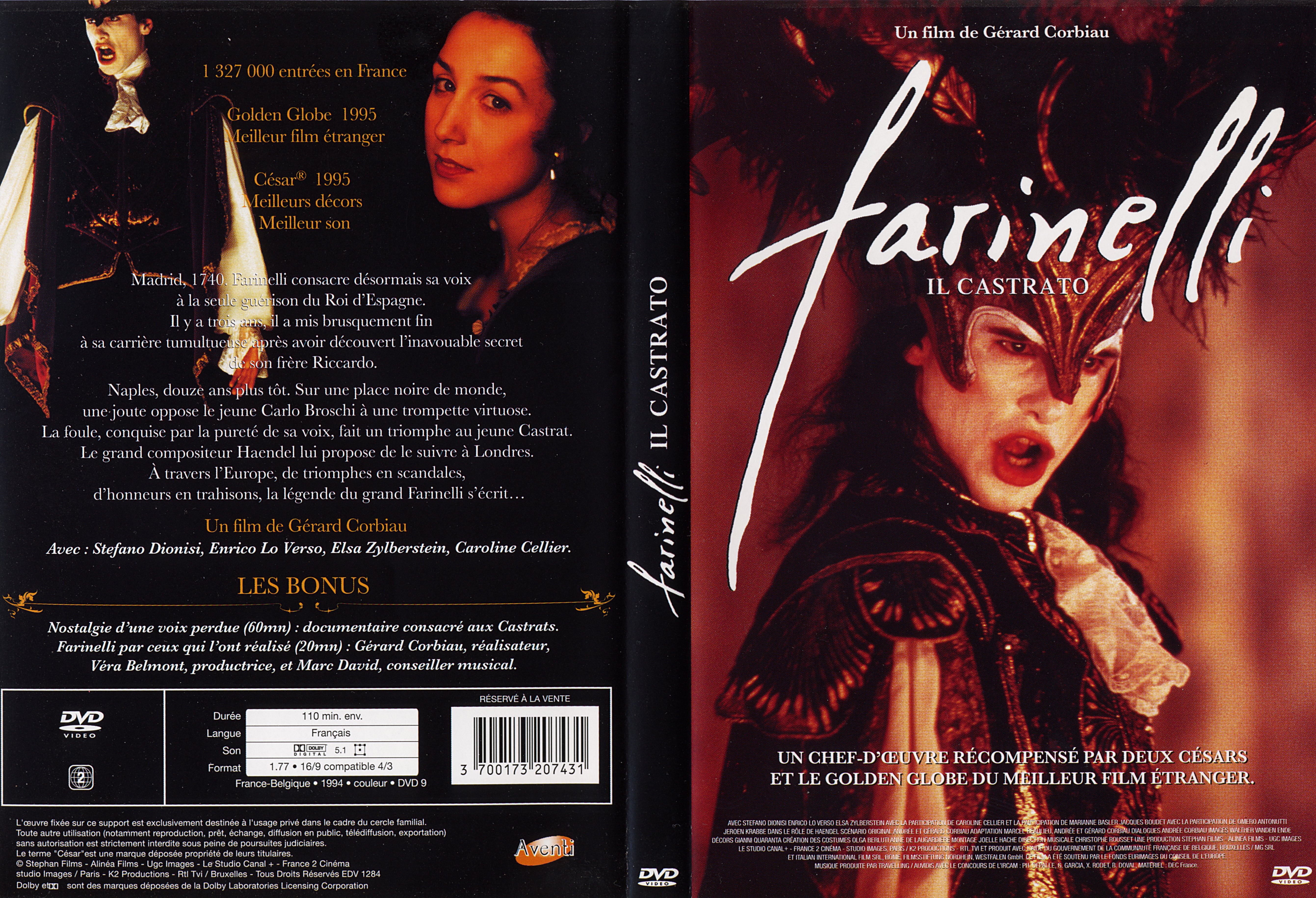 Jaquette DVD Farinelli