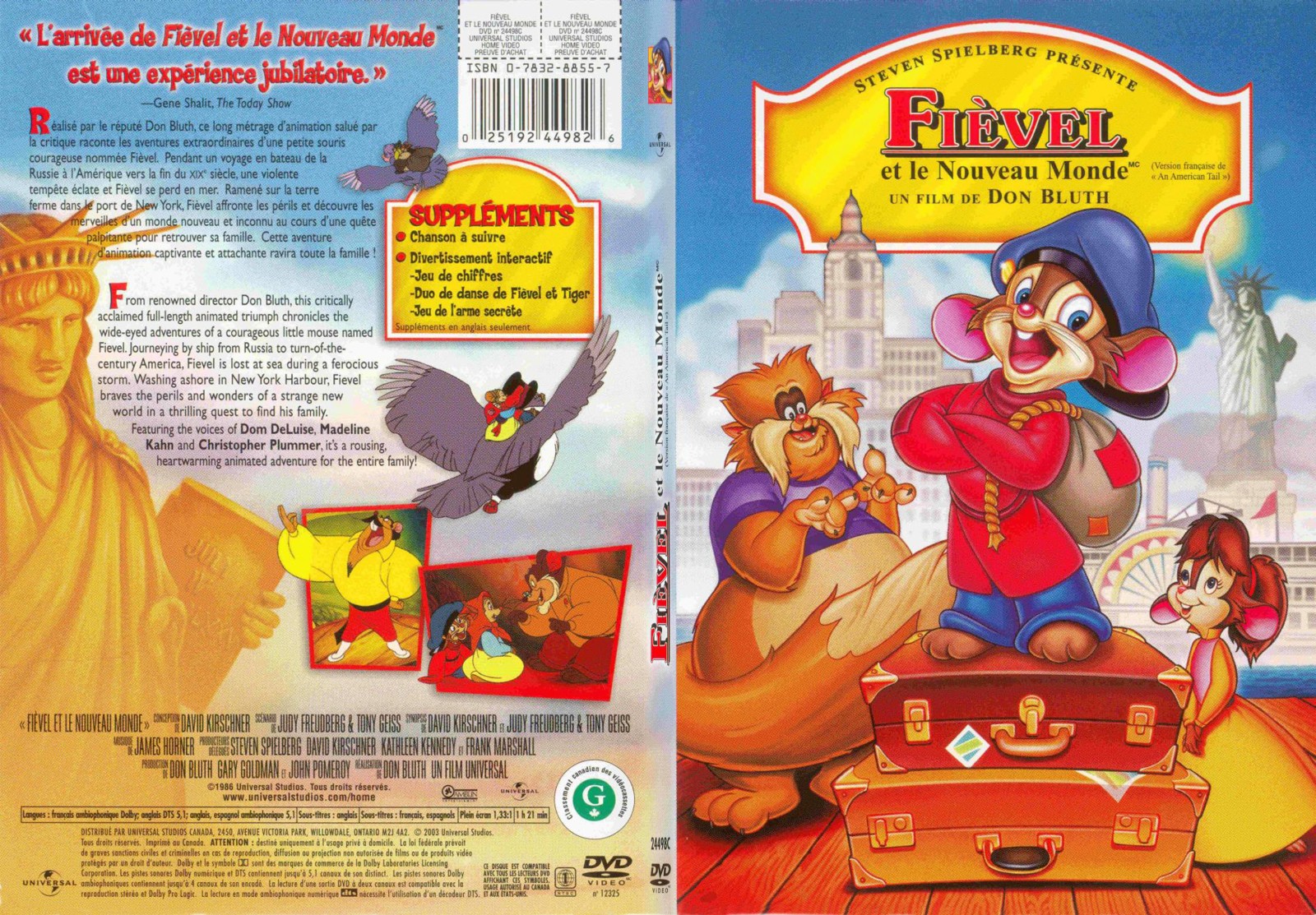 Jaquette DVD Fievel et le nouveau monde - SLIM