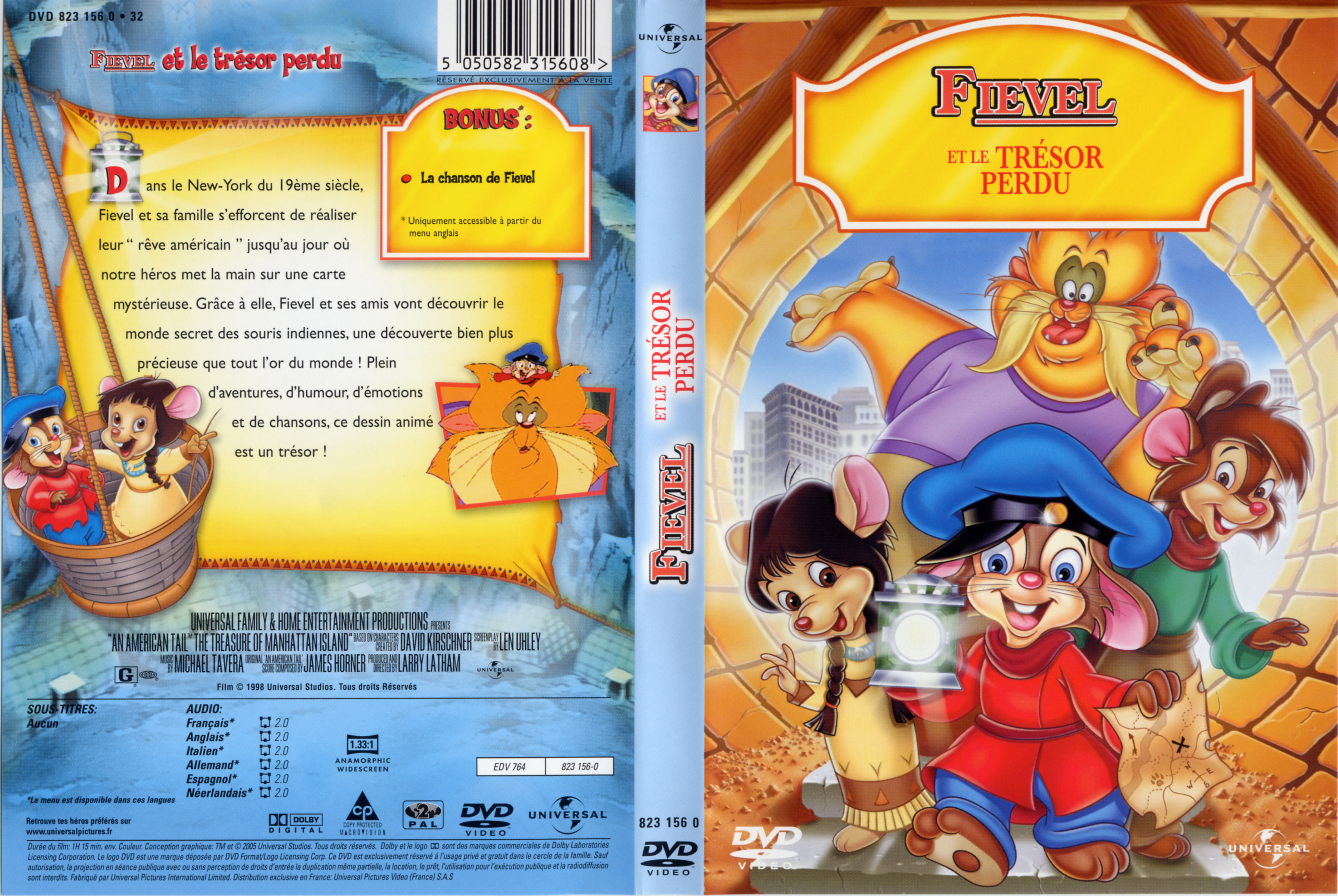 Jaquette DVD Fivel et le trsor perdu