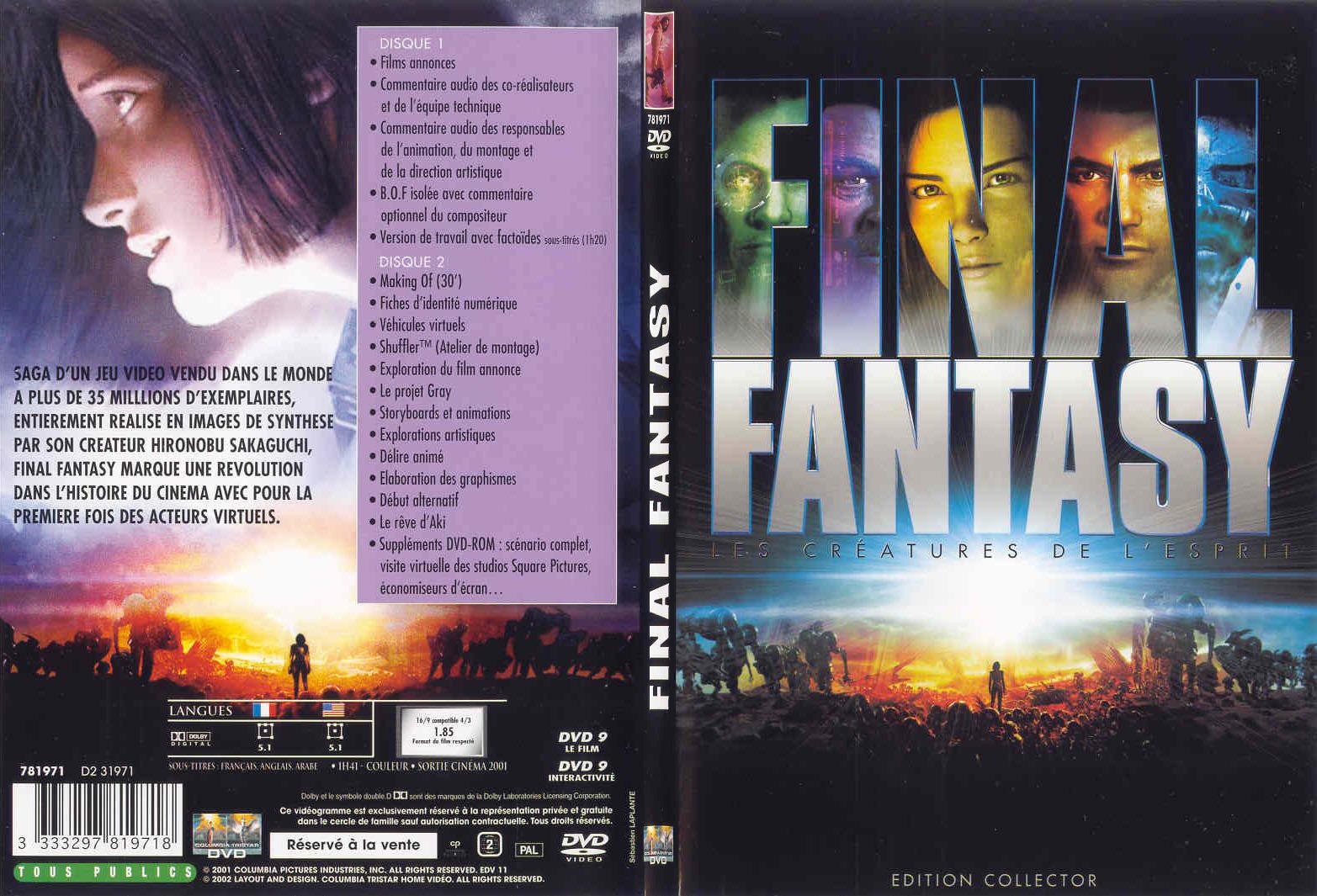 Jaquette DVD Final Fantasy - SLIM