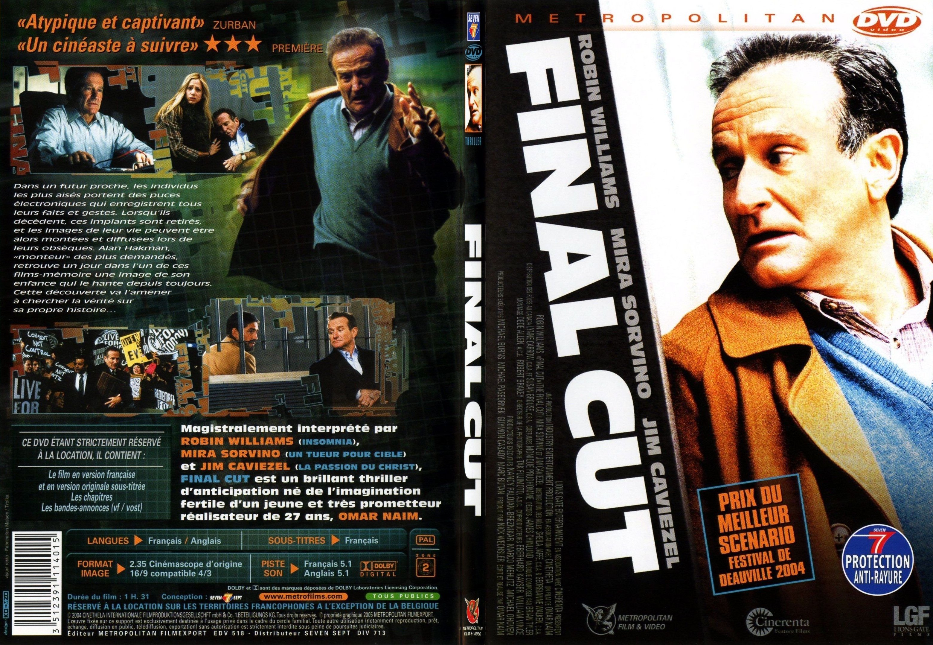 Jaquette DVD Final cut - SLIM