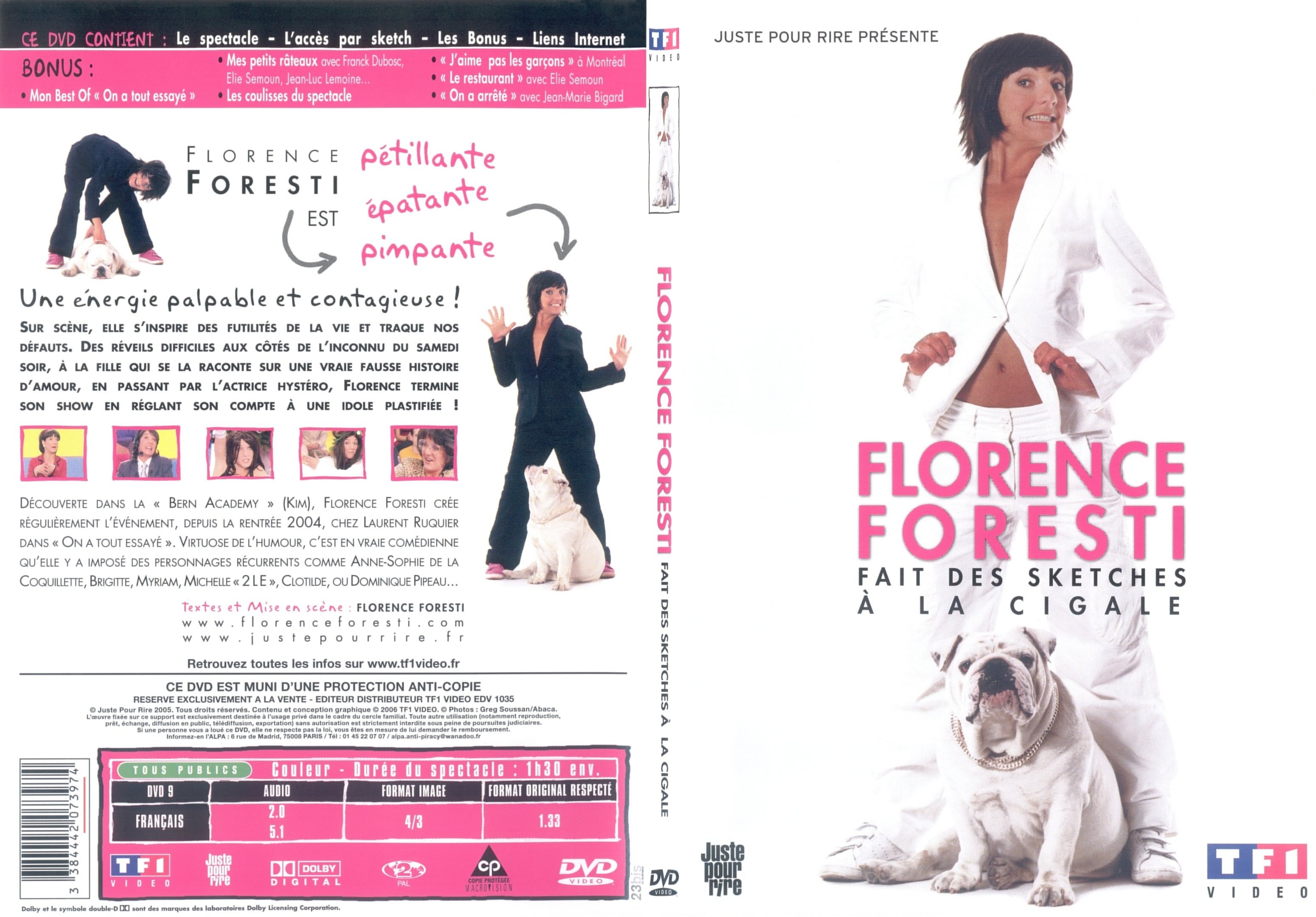 Jaquette DVD Florence Foresti fait des sketches  la cigale - SLIM