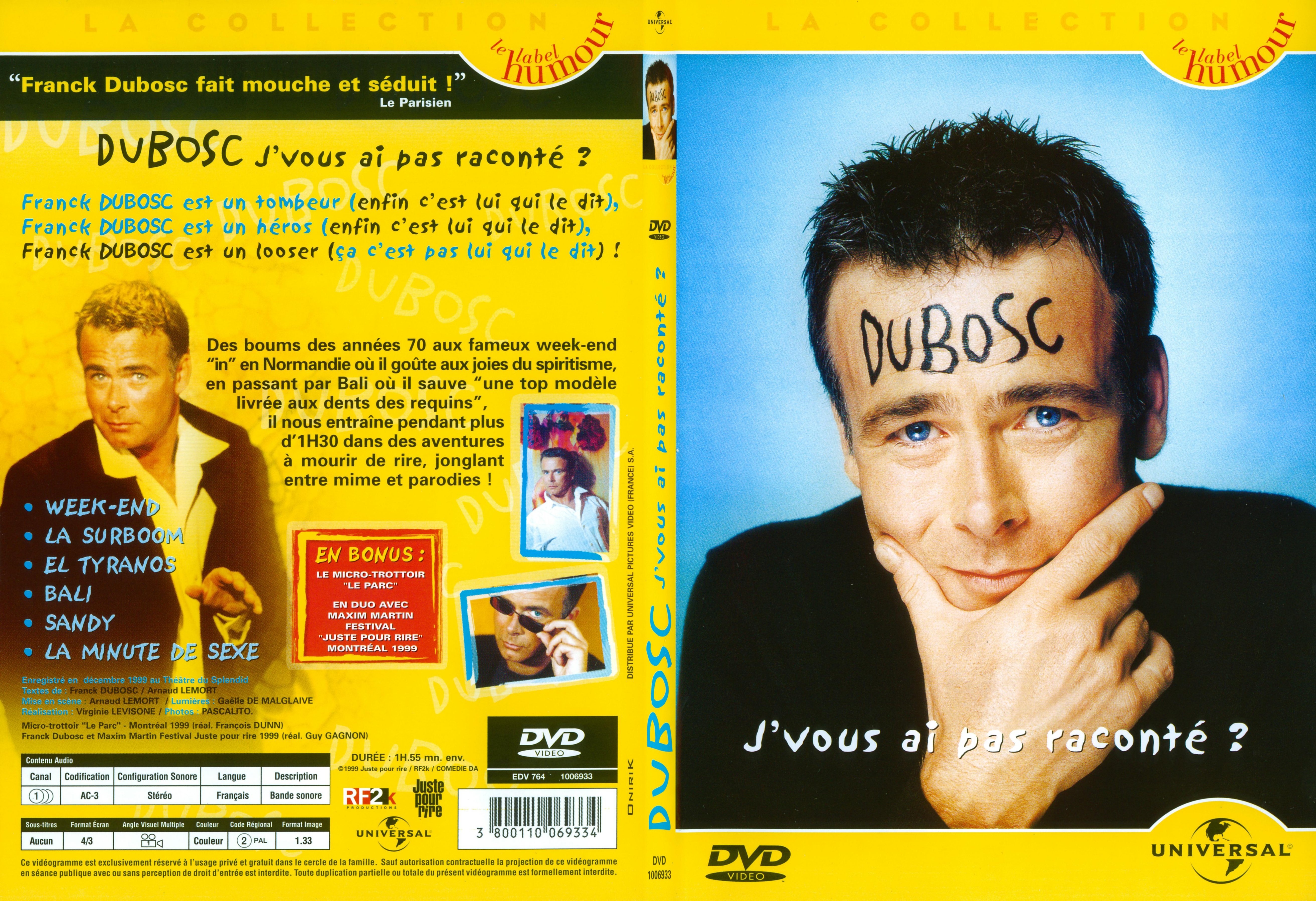 Jaquette DVD Franck Dubosc J