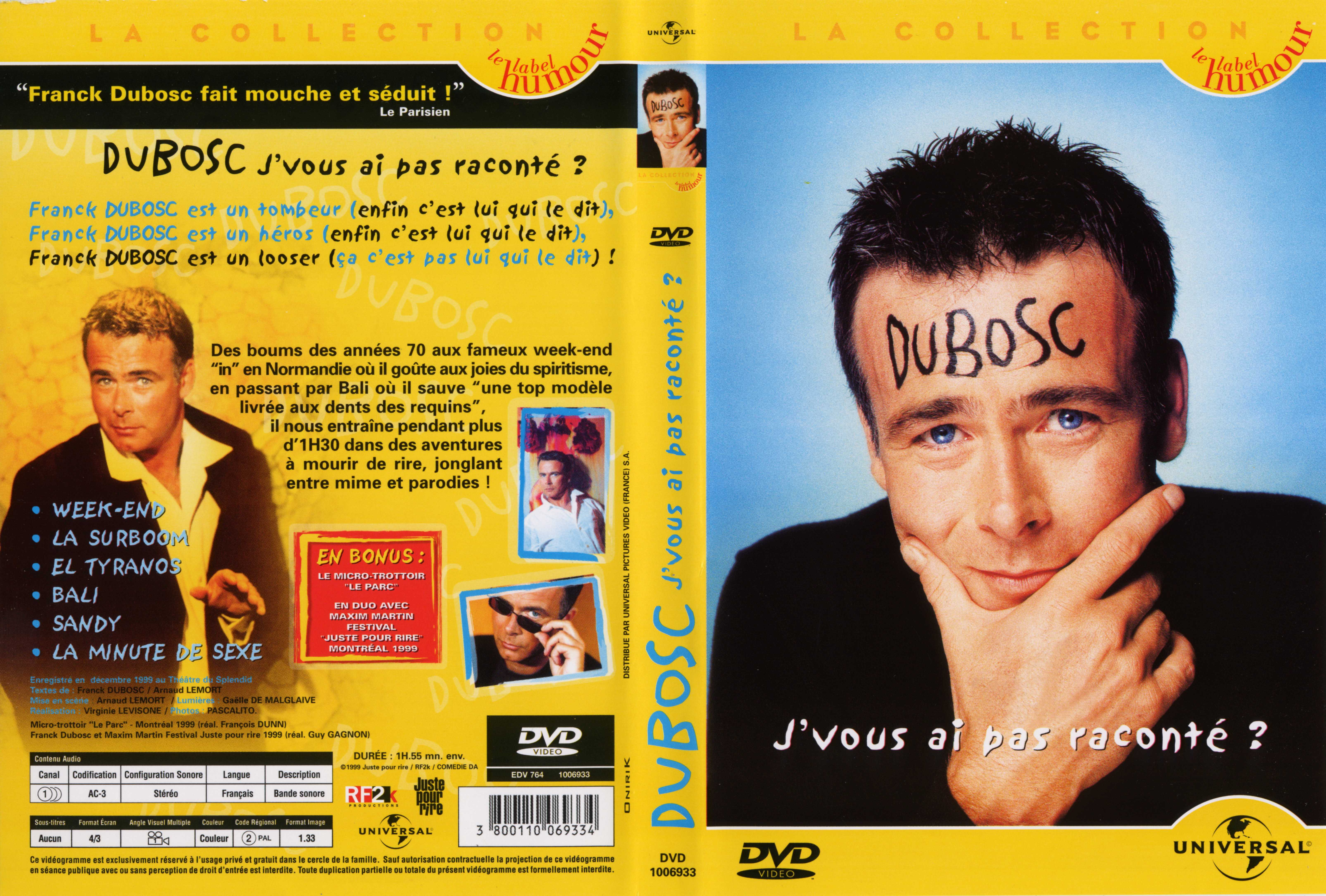 Jaquette DVD Franck Dubosc J