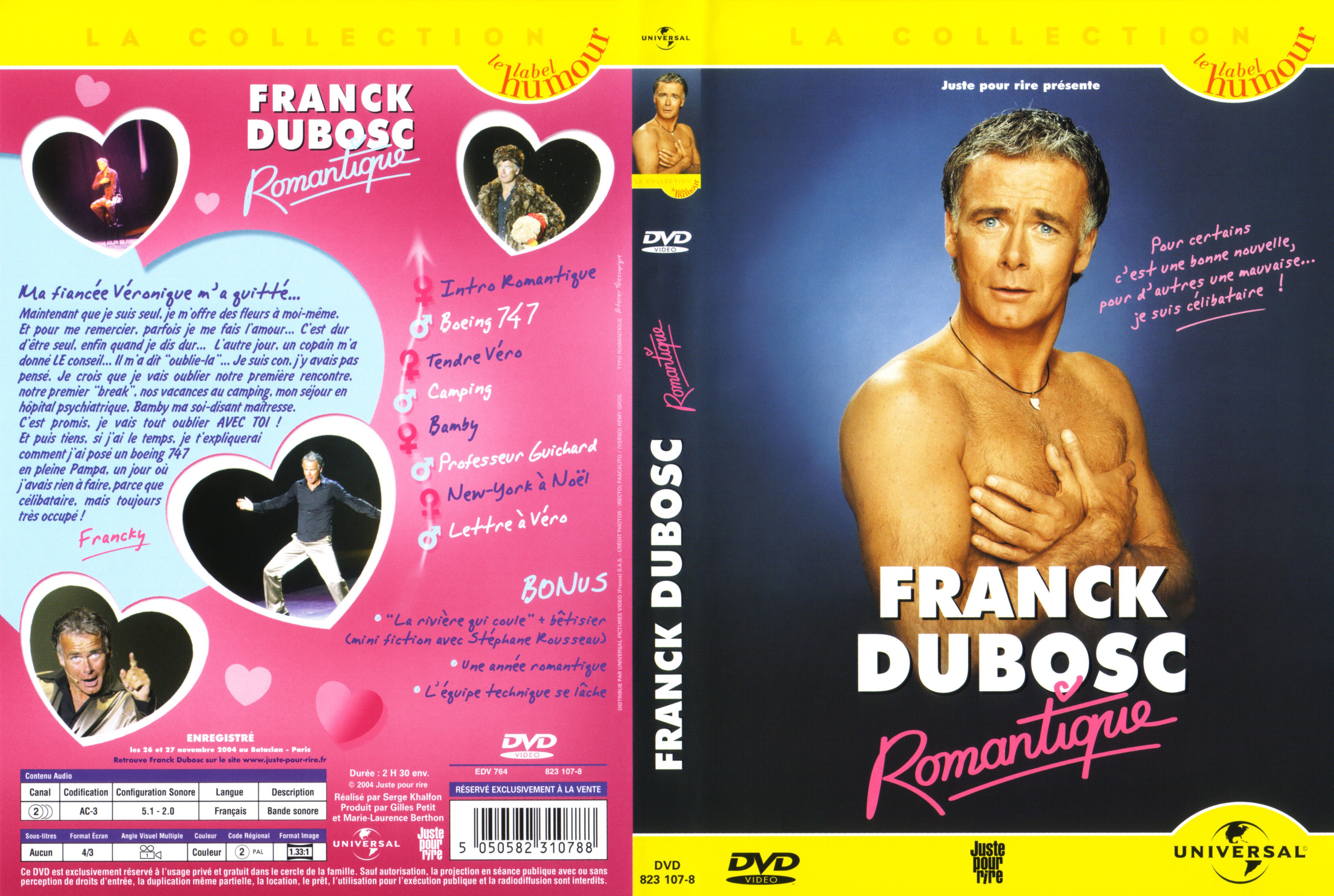 Jaquette DVD Franck Dubosc Romantique