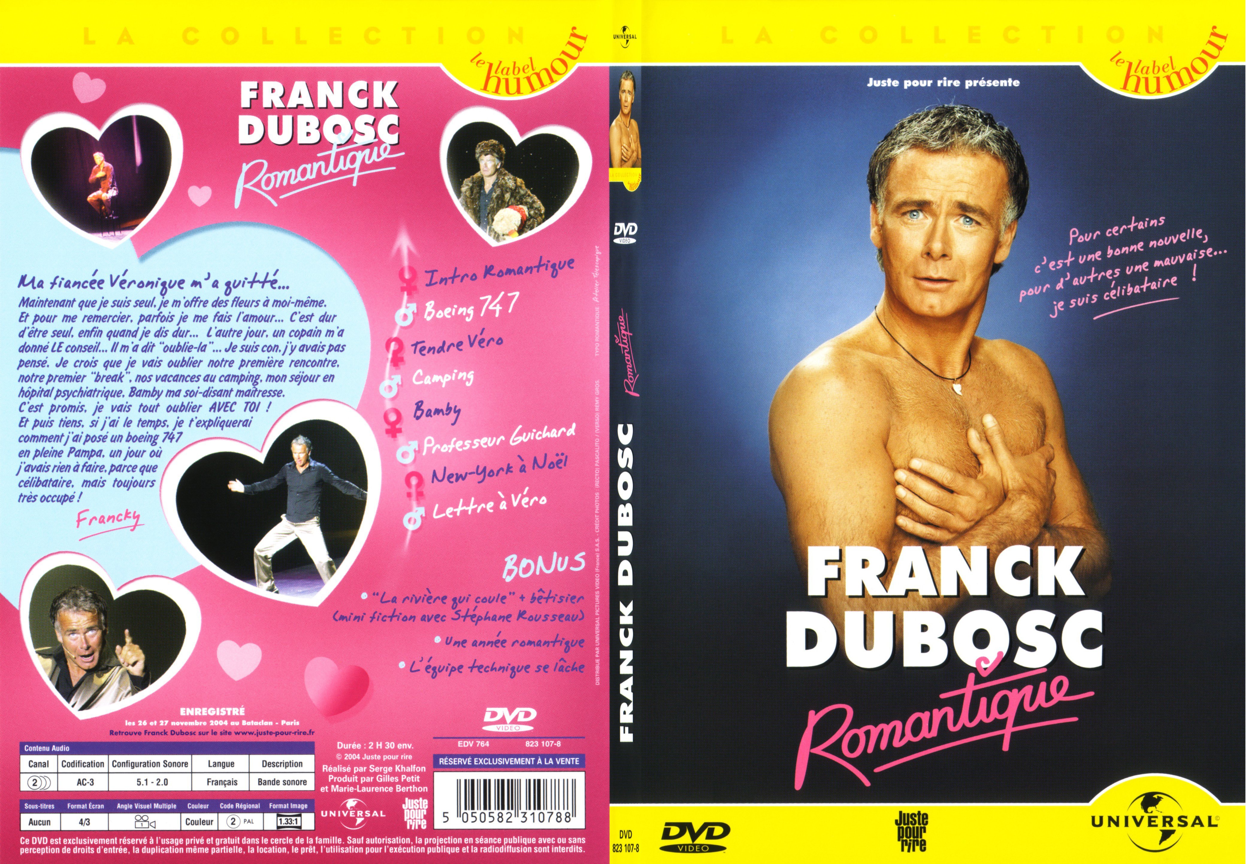 Jaquette DVD Franck Dubosc Romantique - SLIM