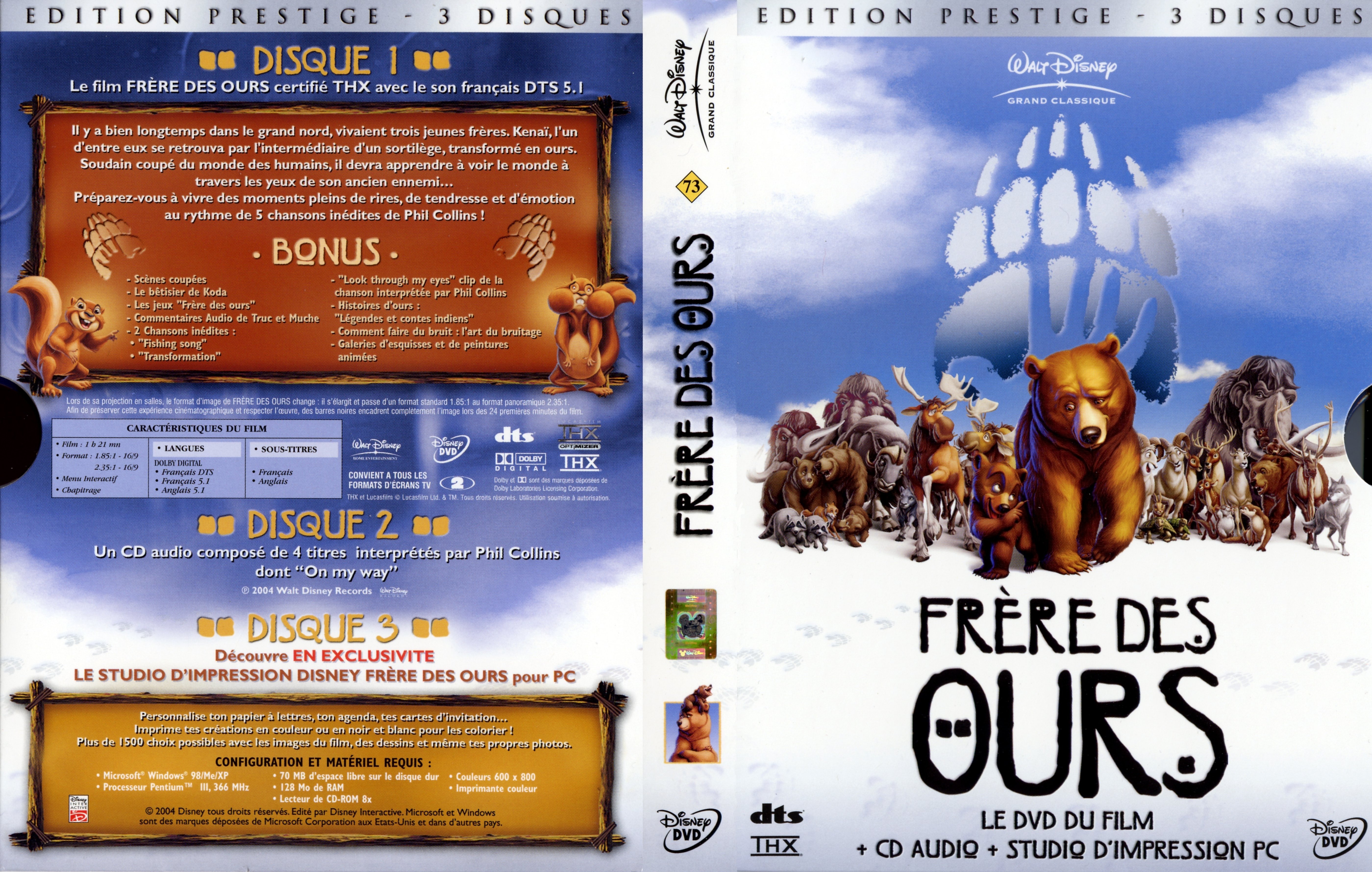Jaquette DVD Frre des ours v2