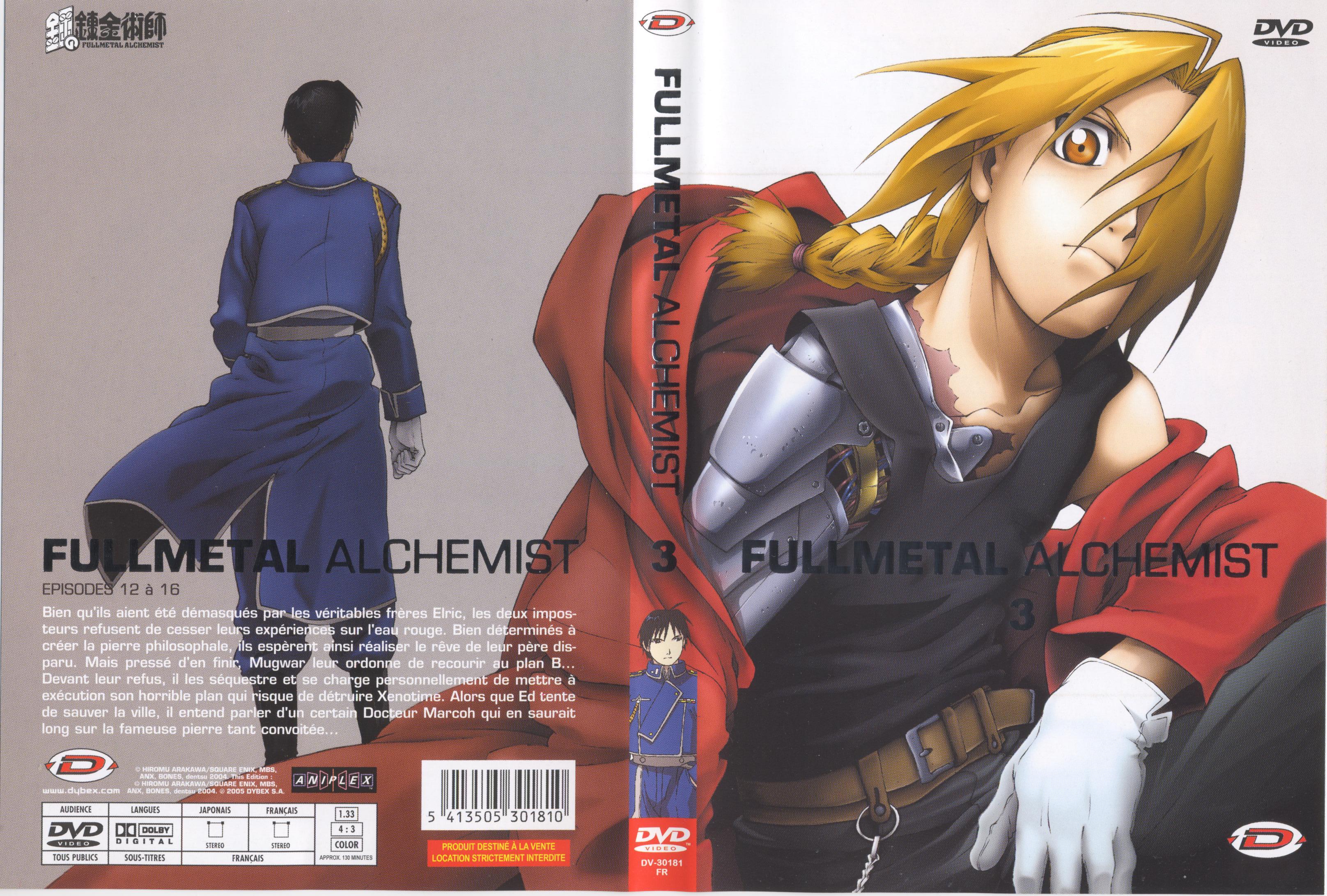 Jaquette DVD Fullmetal alchemist vol 3