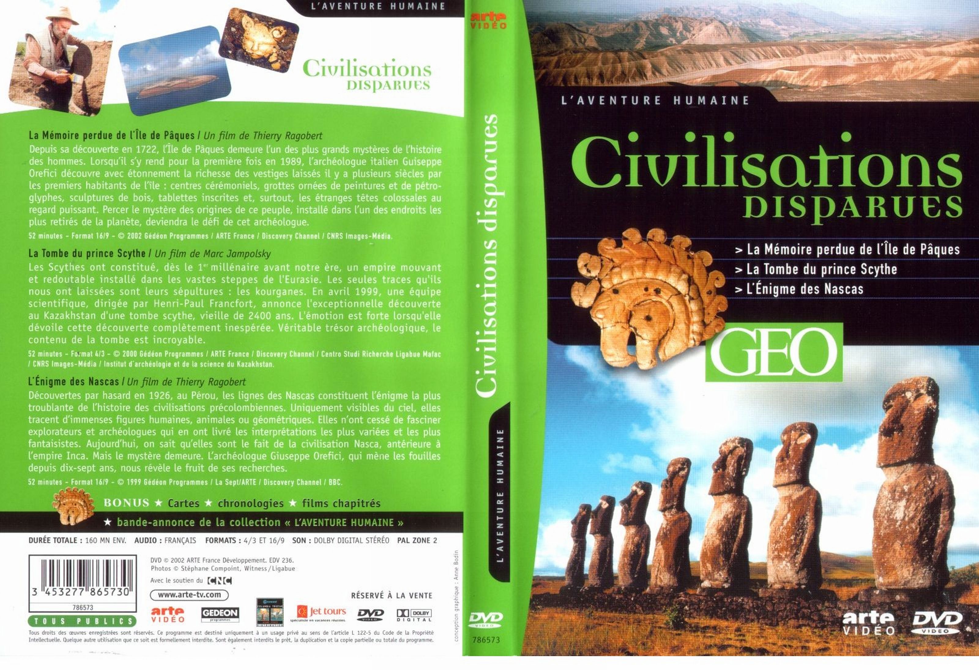 Jaquette DVD GEO - Civilisations disparues