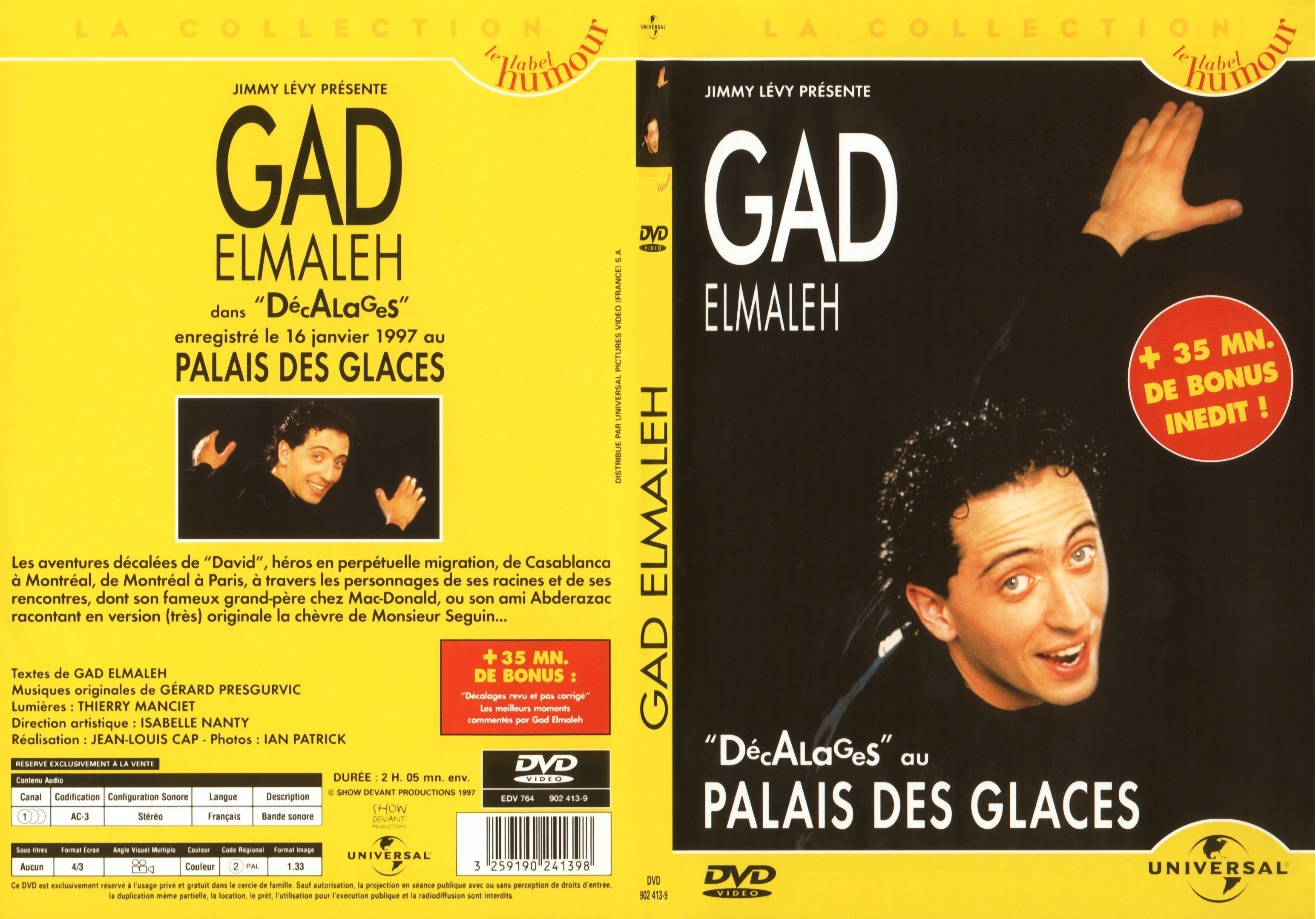 Jaquette DVD Gad Elmaleh dcalages au palais des glaces - SLIM