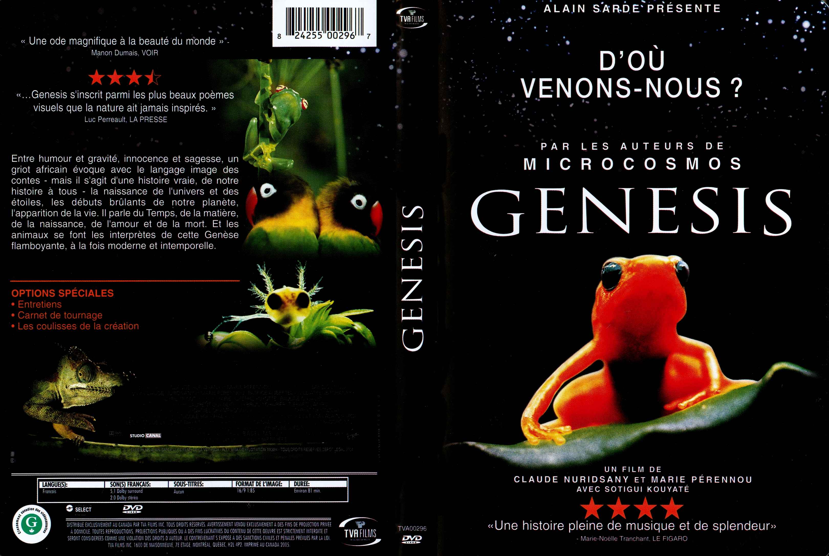 Jaquette DVD Genesis Zone 1
