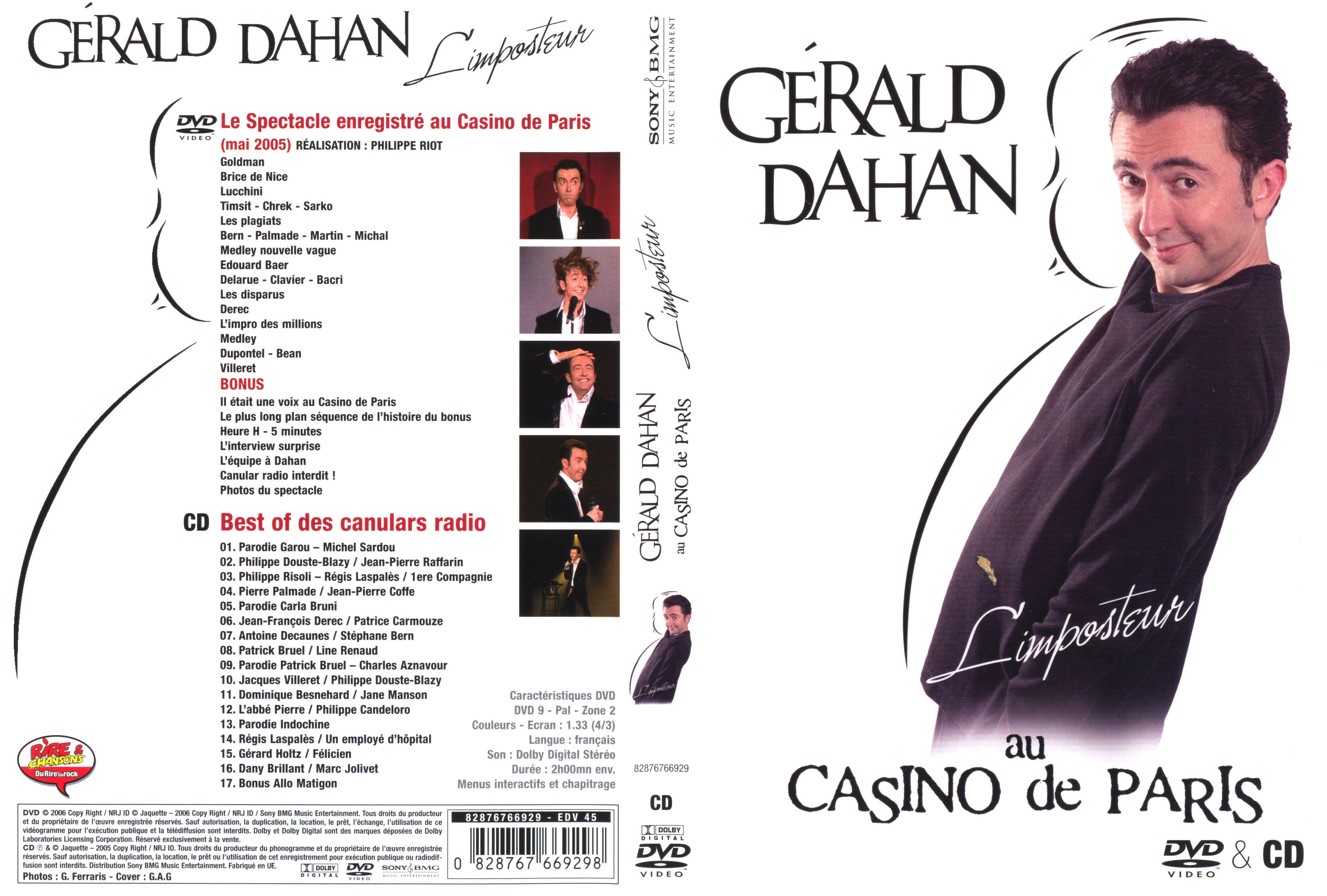 Jaquette DVD Grald Dahan au Casino de Paris