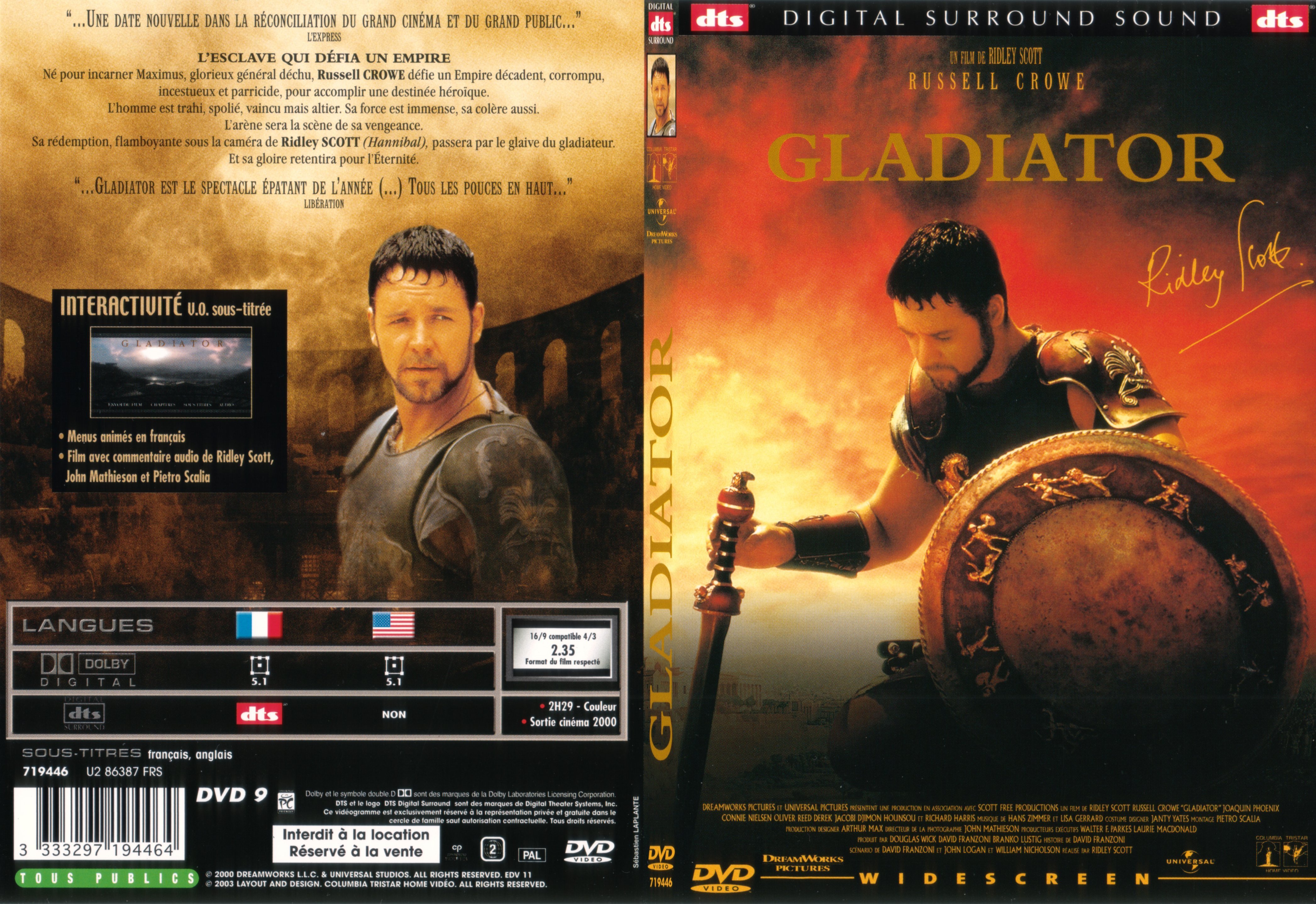 Jaquette DVD Gladiator - SLIM v2