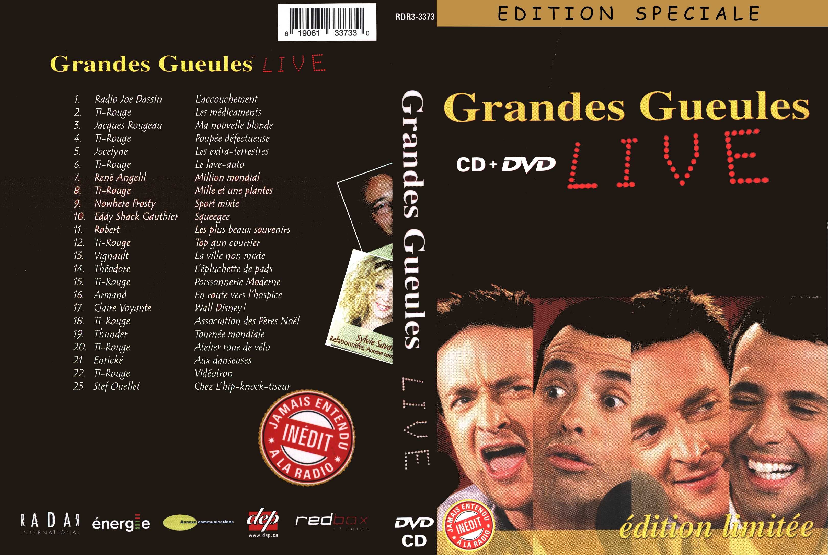 Jaquette DVD Grandes gueules live