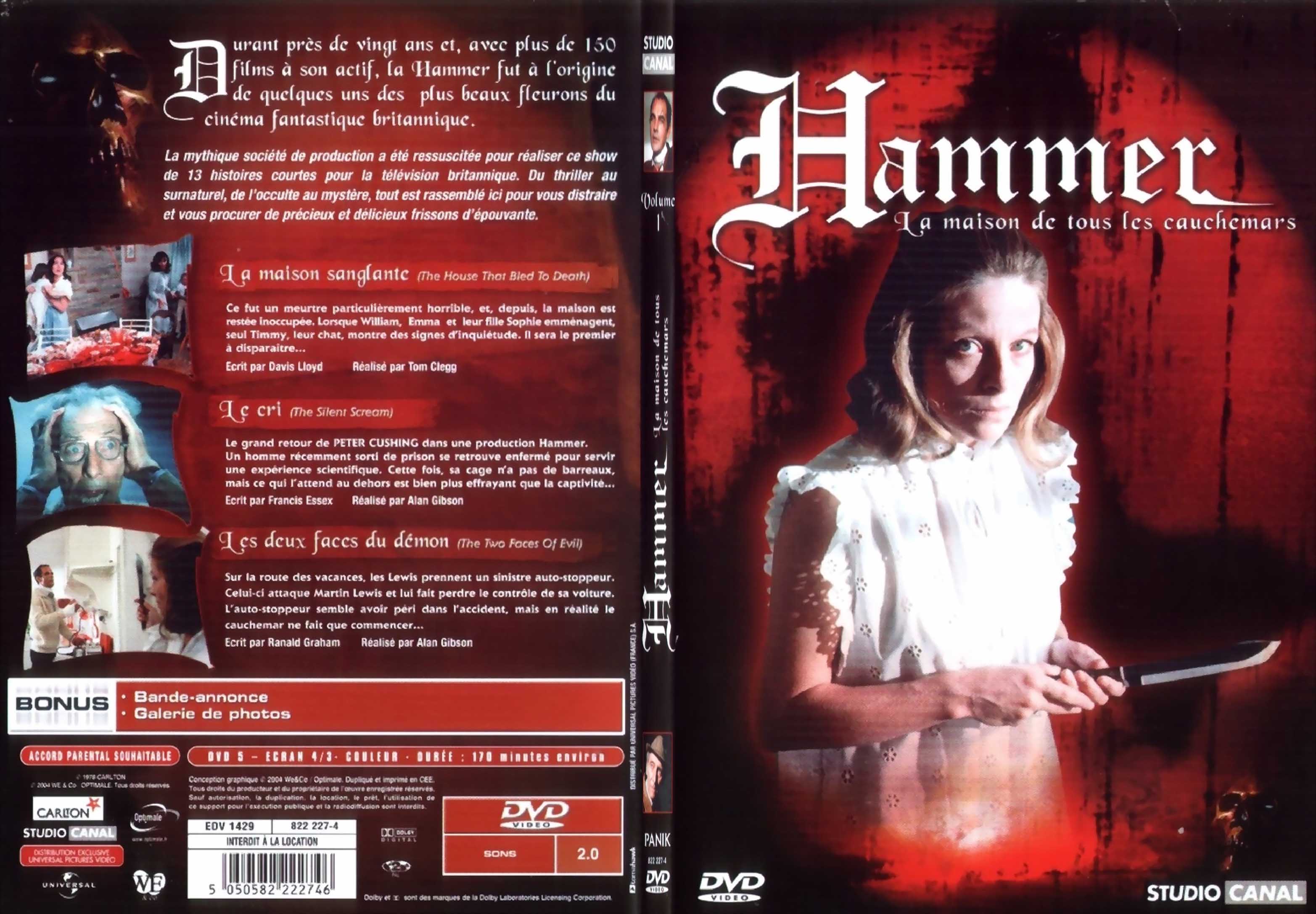 Jaquette DVD Hammer la maison de tous les cauchemars vol 1 - SLIM