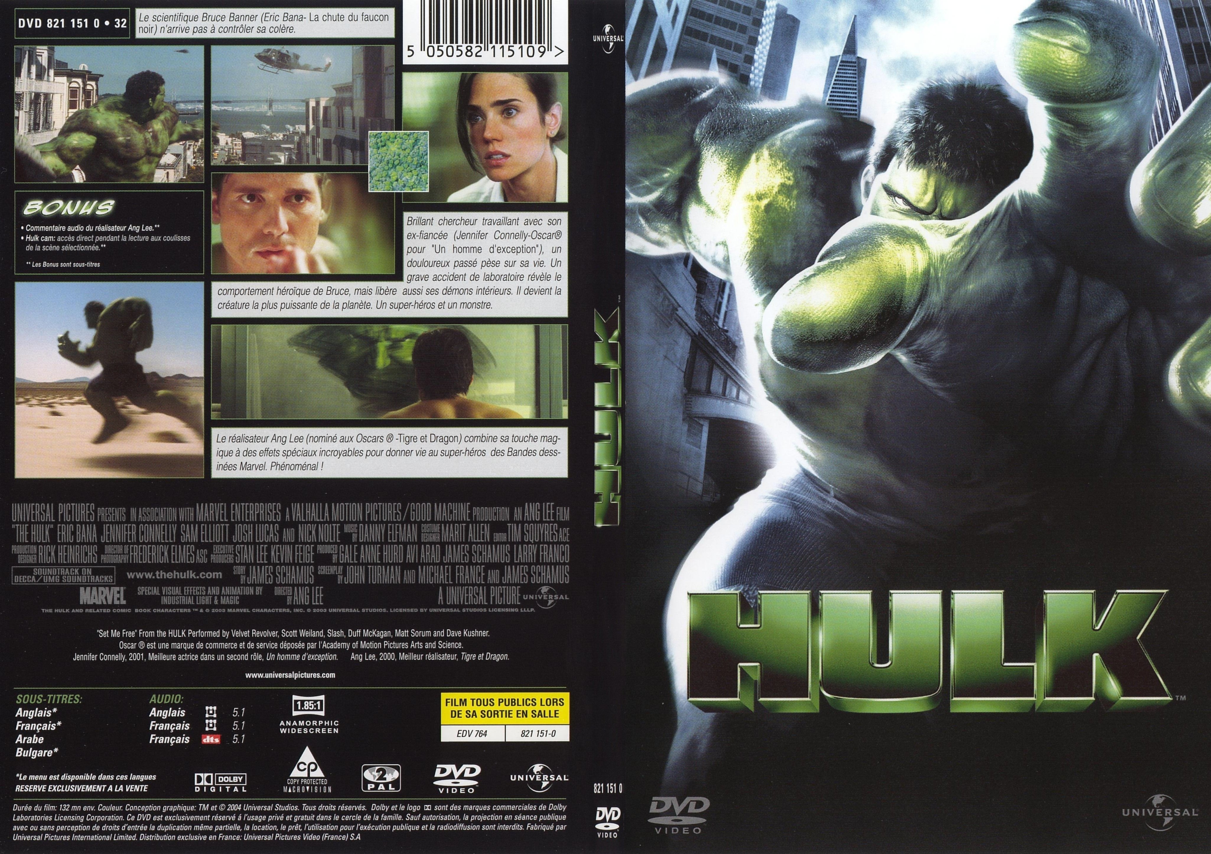 Jaquette DVD Hulk - SLIM