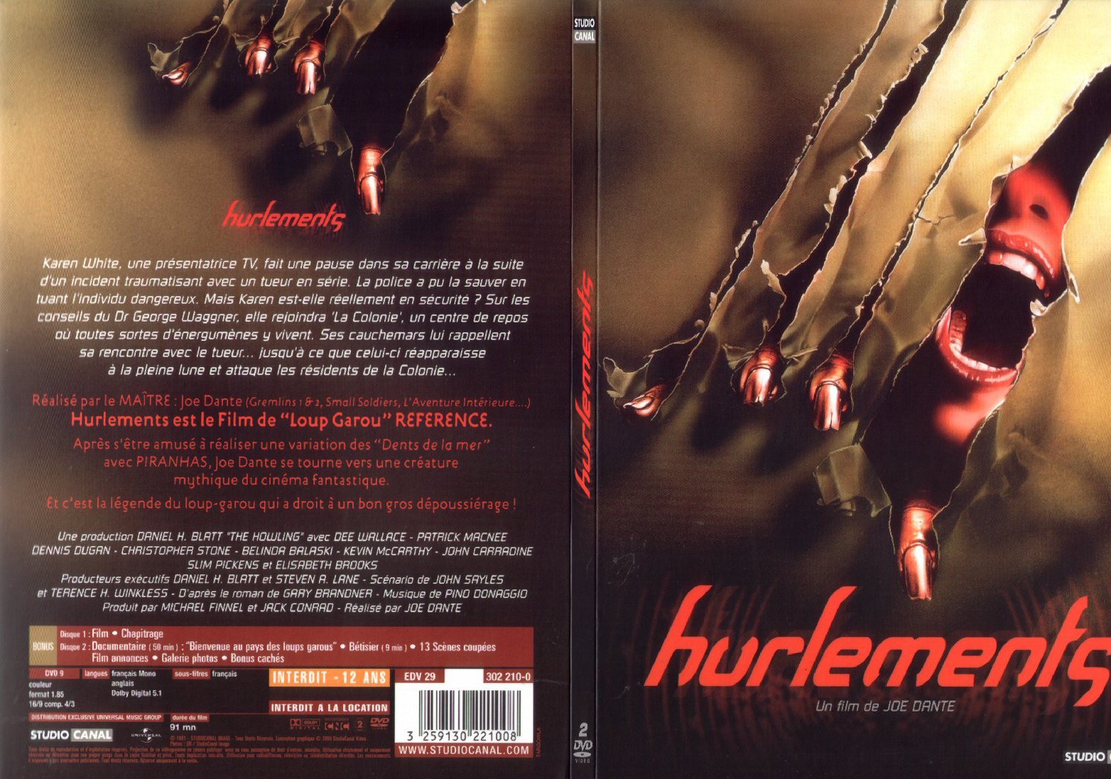 Jaquette DVD Hurlements - SLIM
