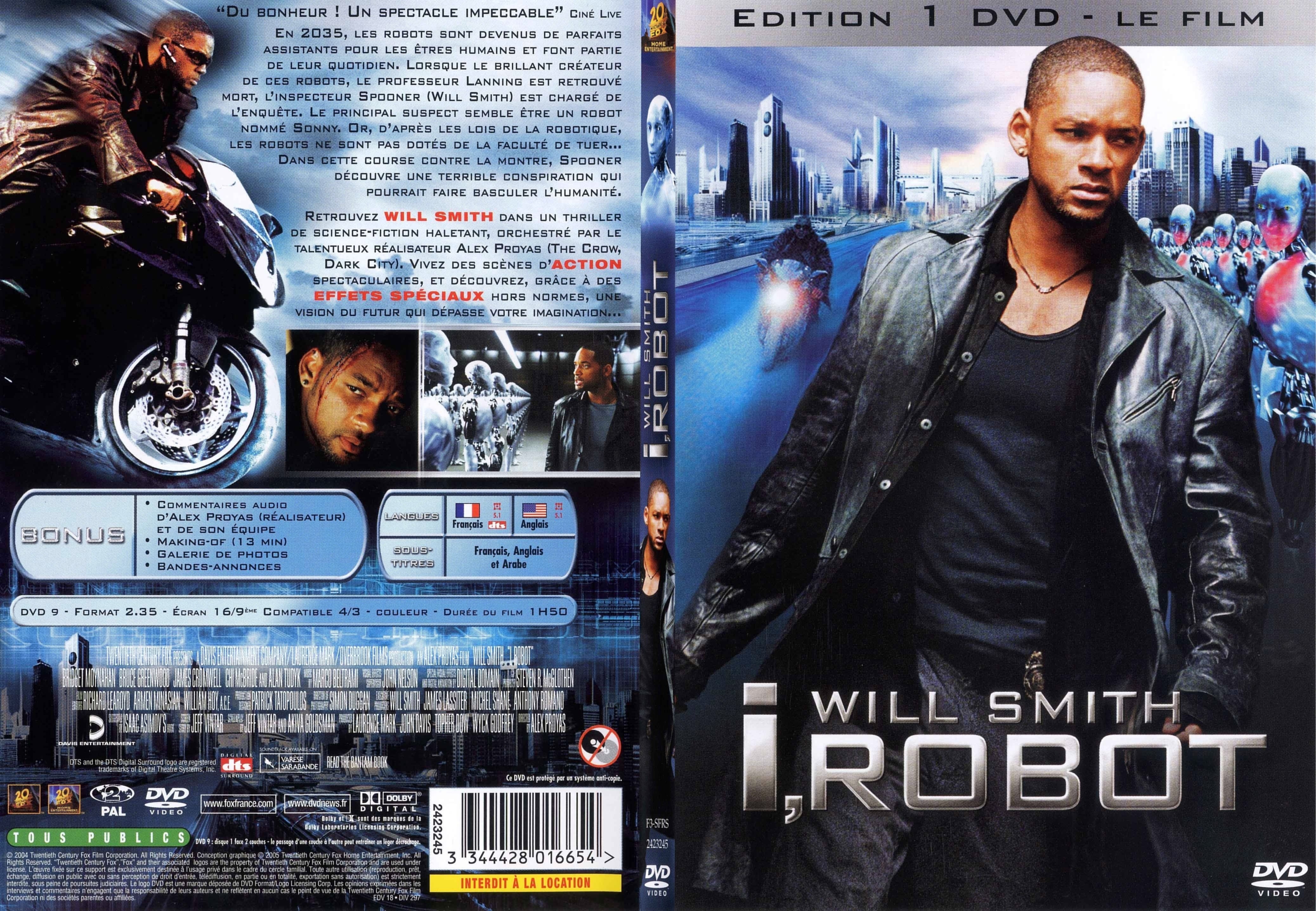 Jaquette DVD I Robot - SLIM