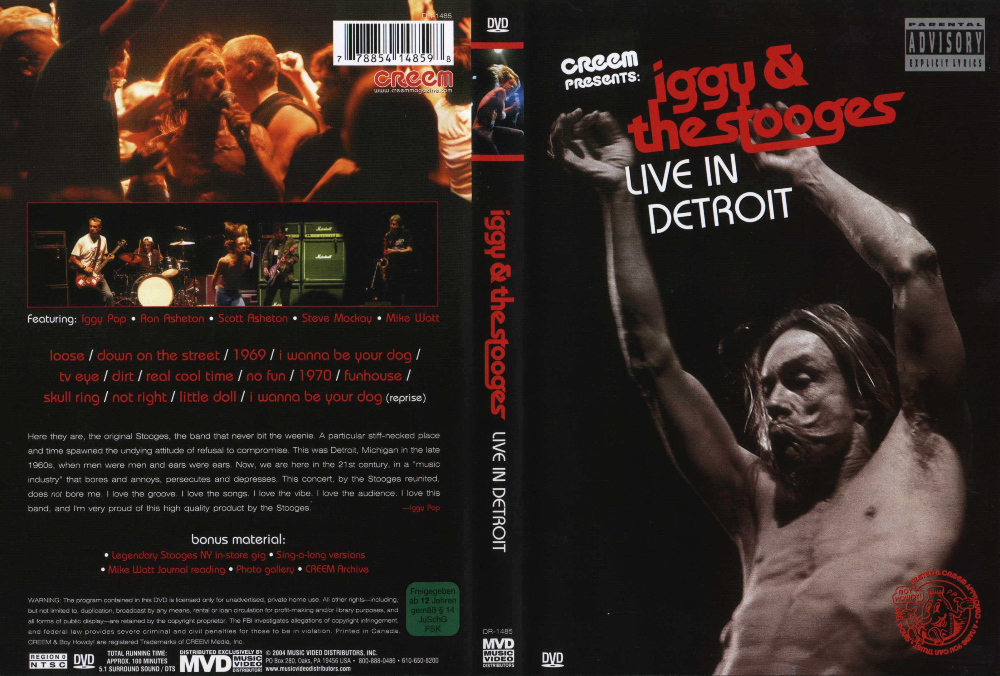 Jaquette DVD Iggy and the stooges live in detroit