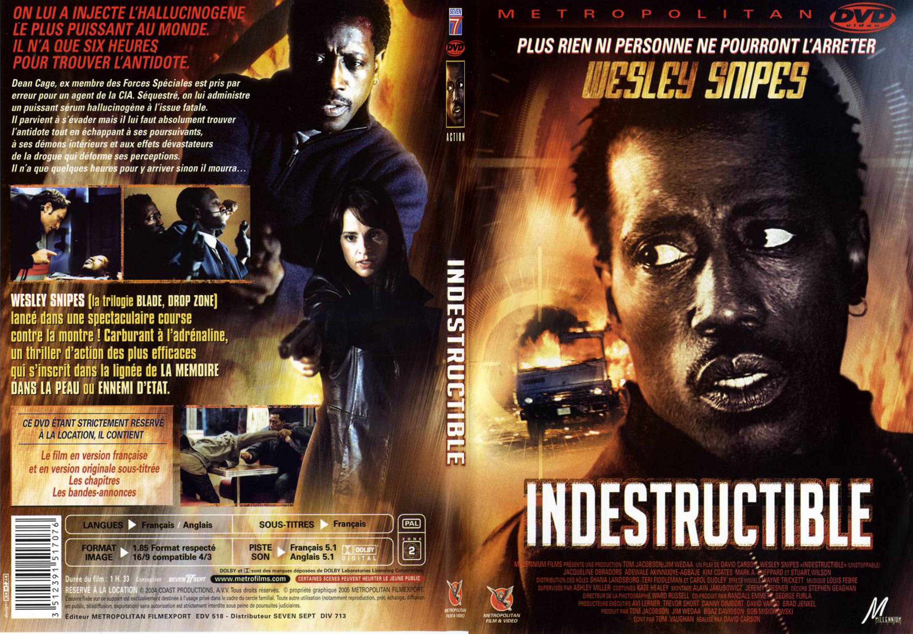 Jaquette DVD Indestructible - SLIM