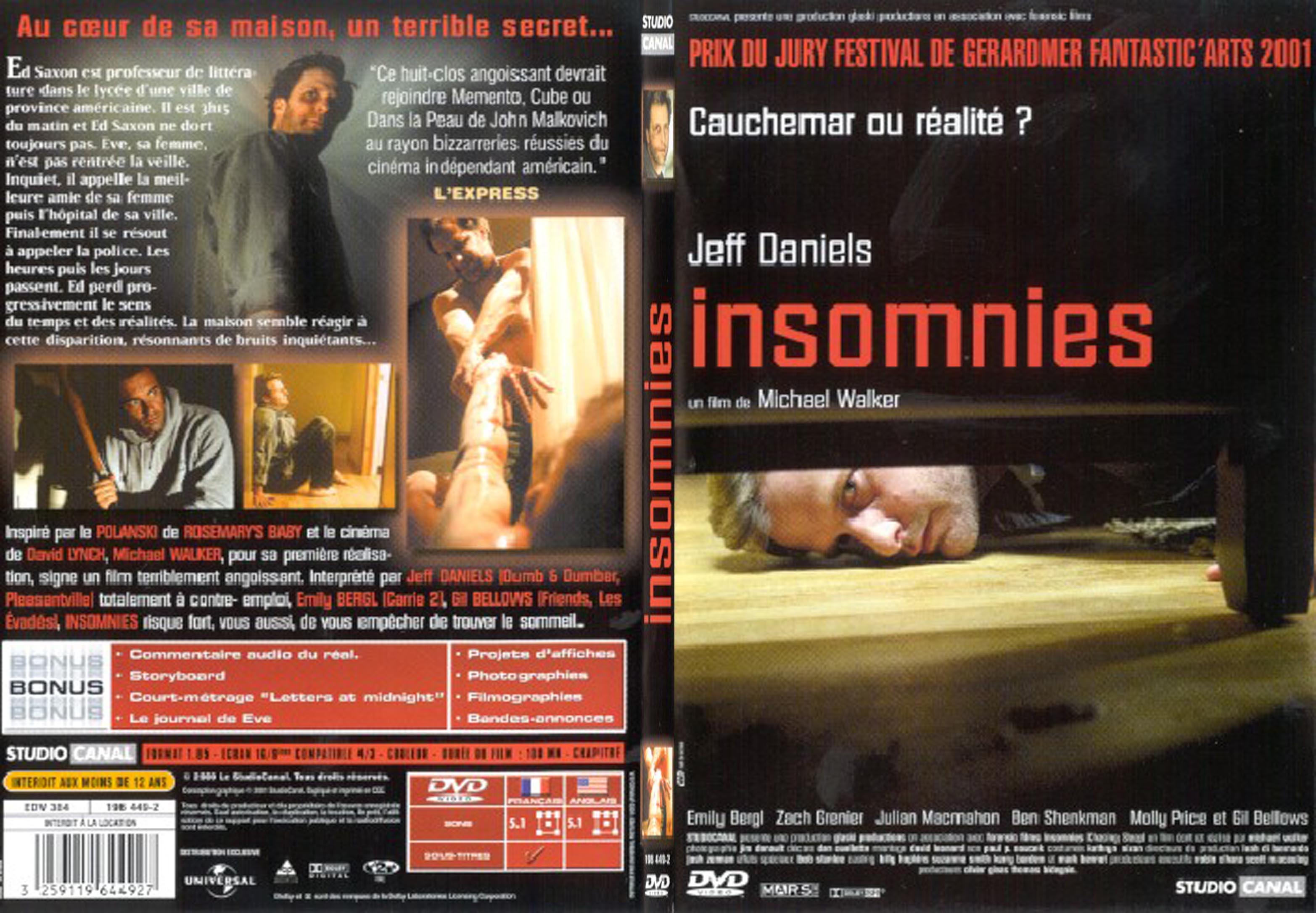 Jaquette DVD Insomnies - SLIM