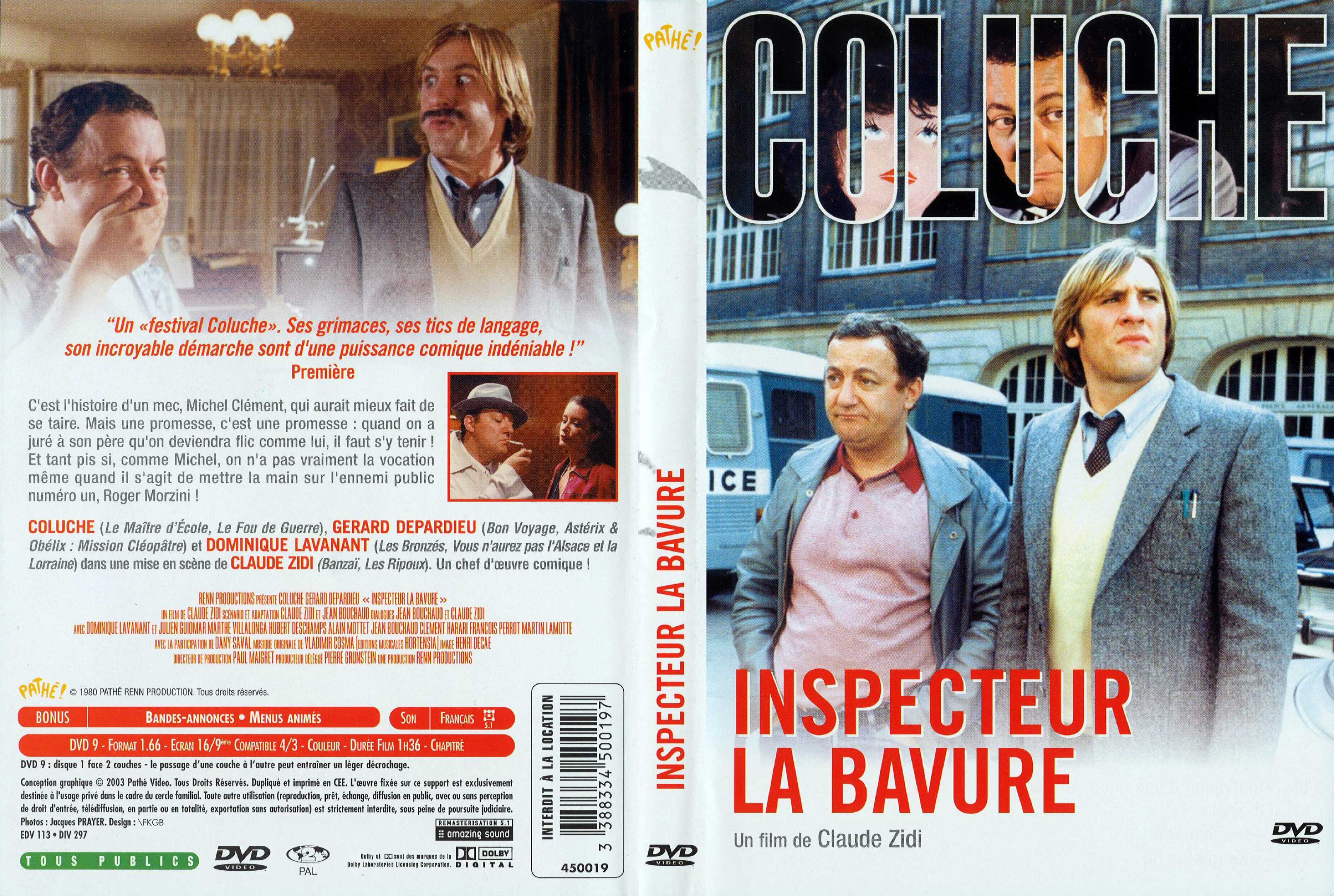 Jaquette DVD Inspecteur la bavure v2