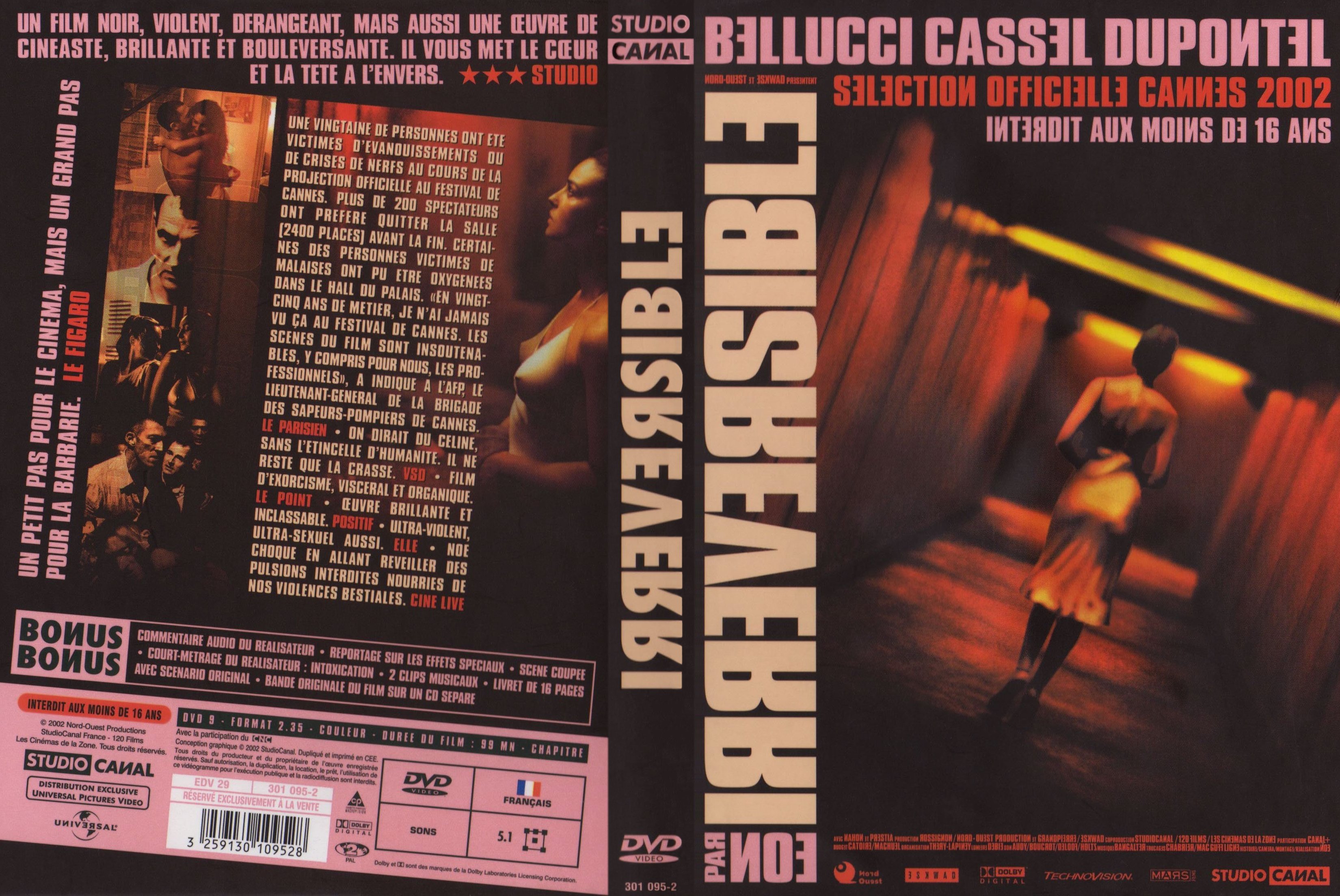 Jaquette DVD Irreversible