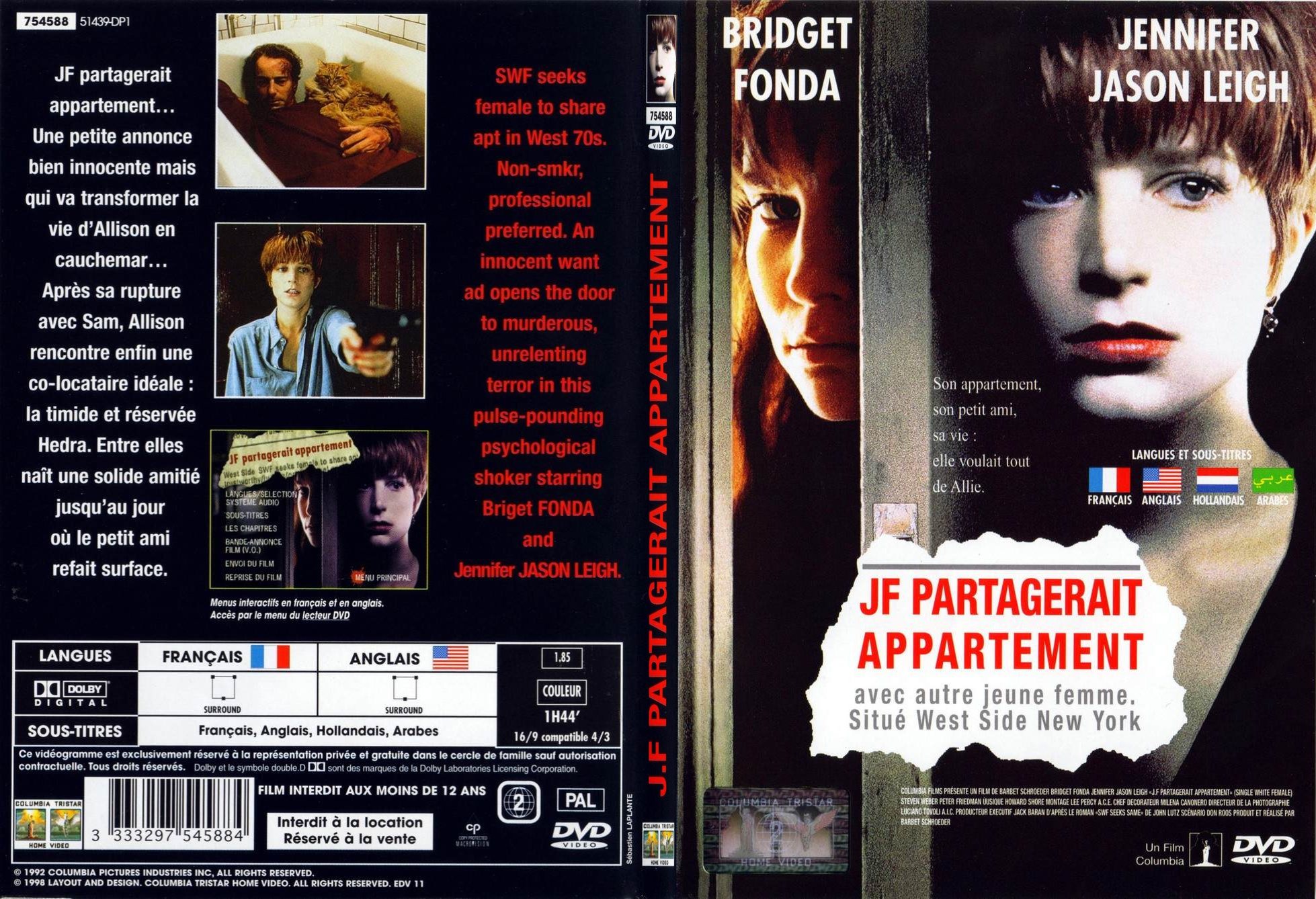 Jaquette DVD JF partagerait appartement - SLIM