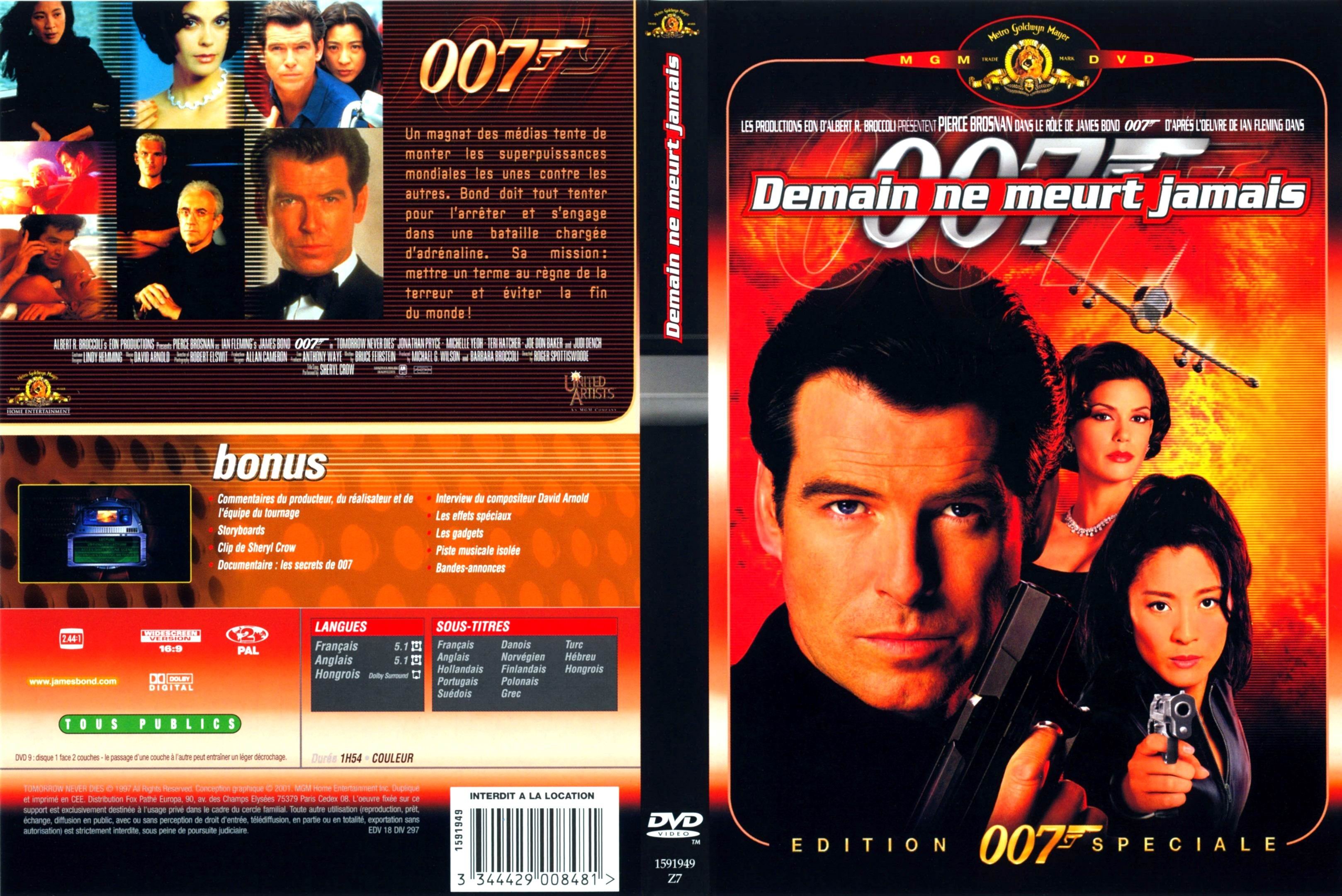 Jaquette DVD James Bond 007 Demain ne meurt jamais v2