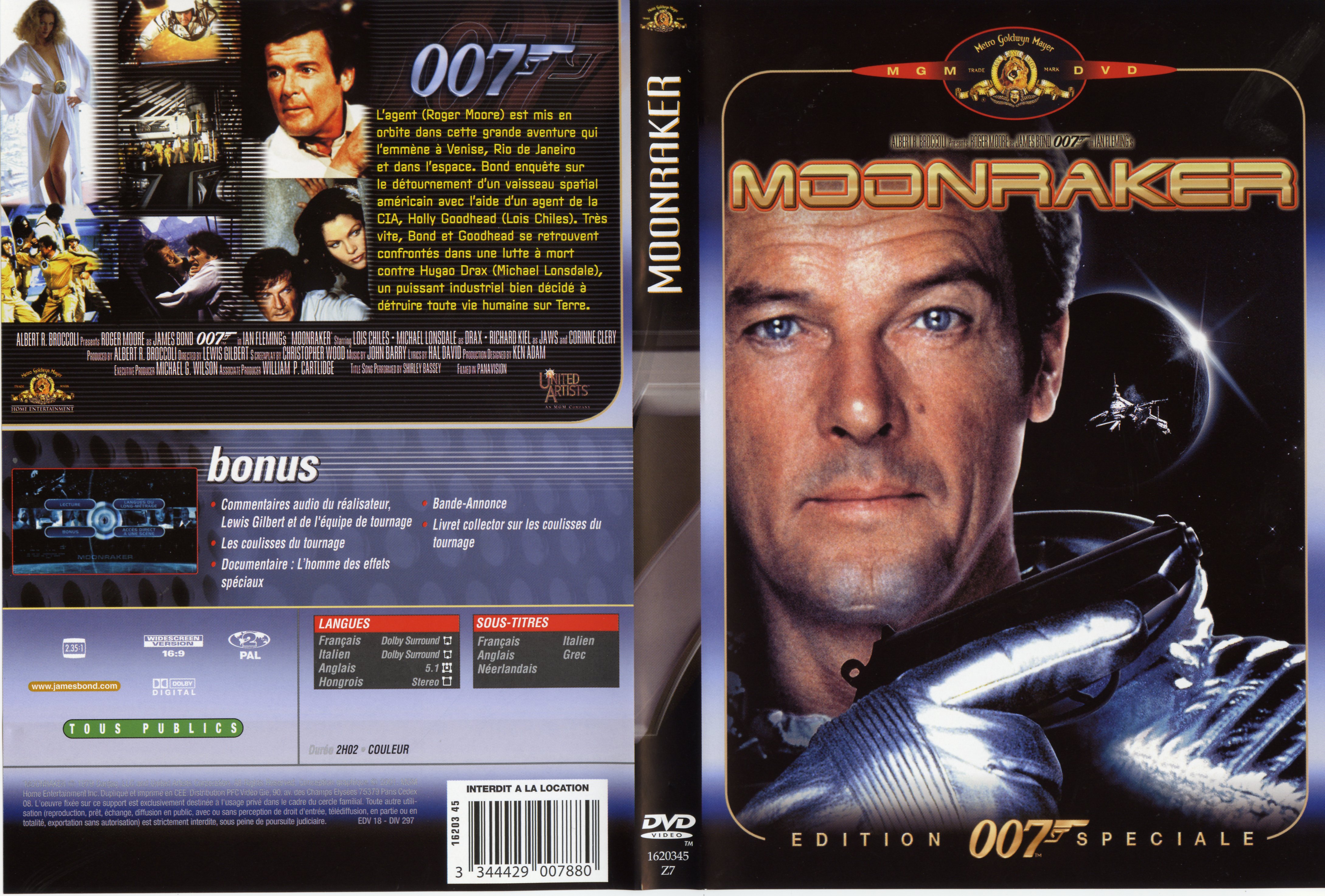 Jaquette DVD James Bond 007 Moonraker