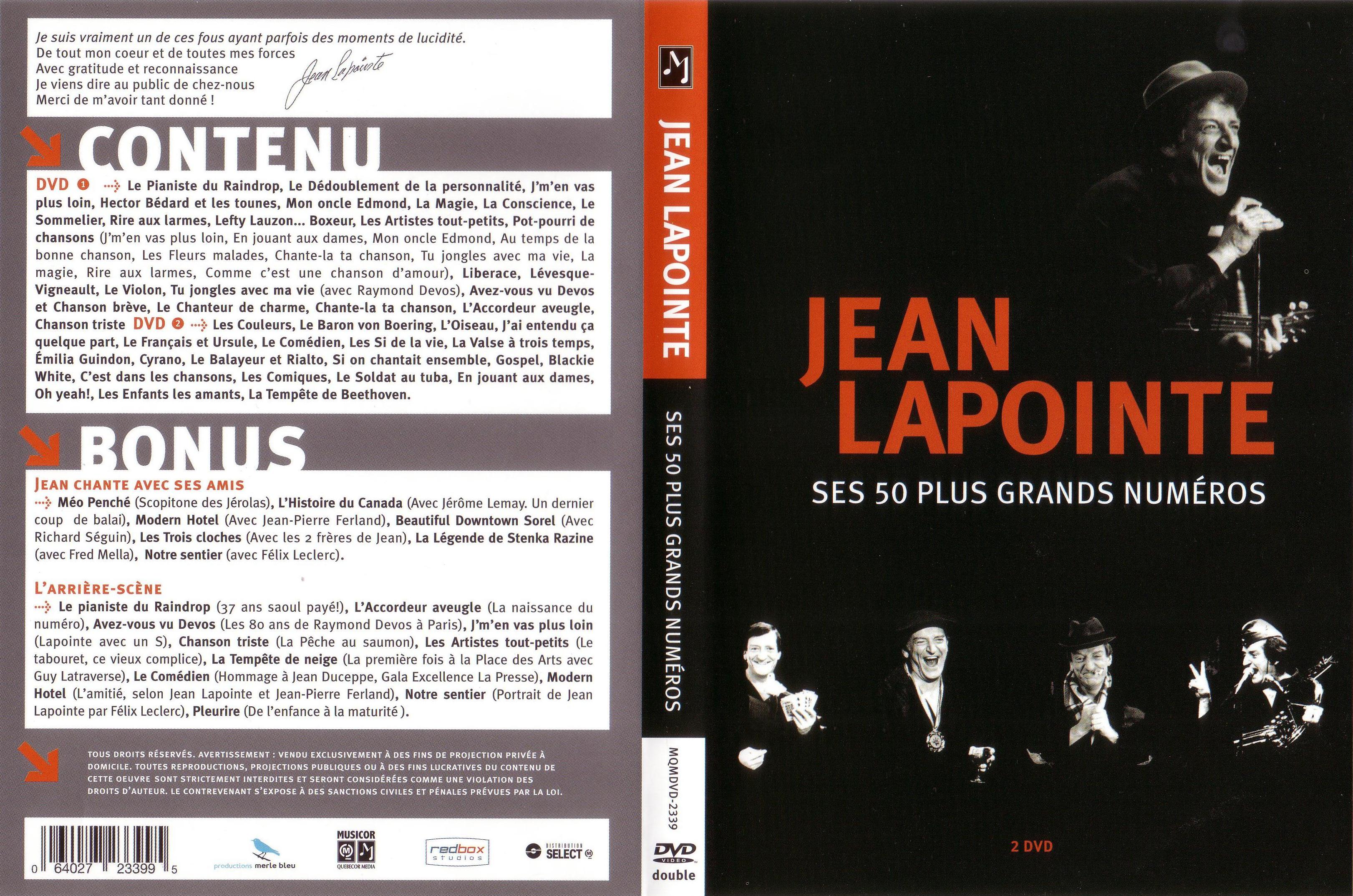 Jaquette DVD Jean Lapointe