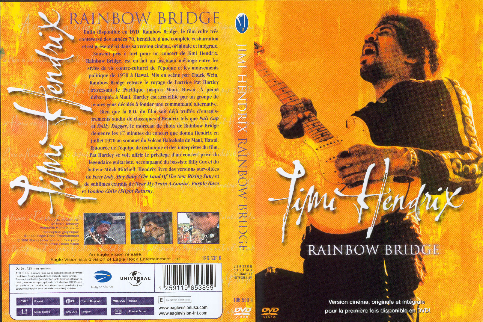 Jaquette DVD Jimi Hendrix Rainbow Bridge