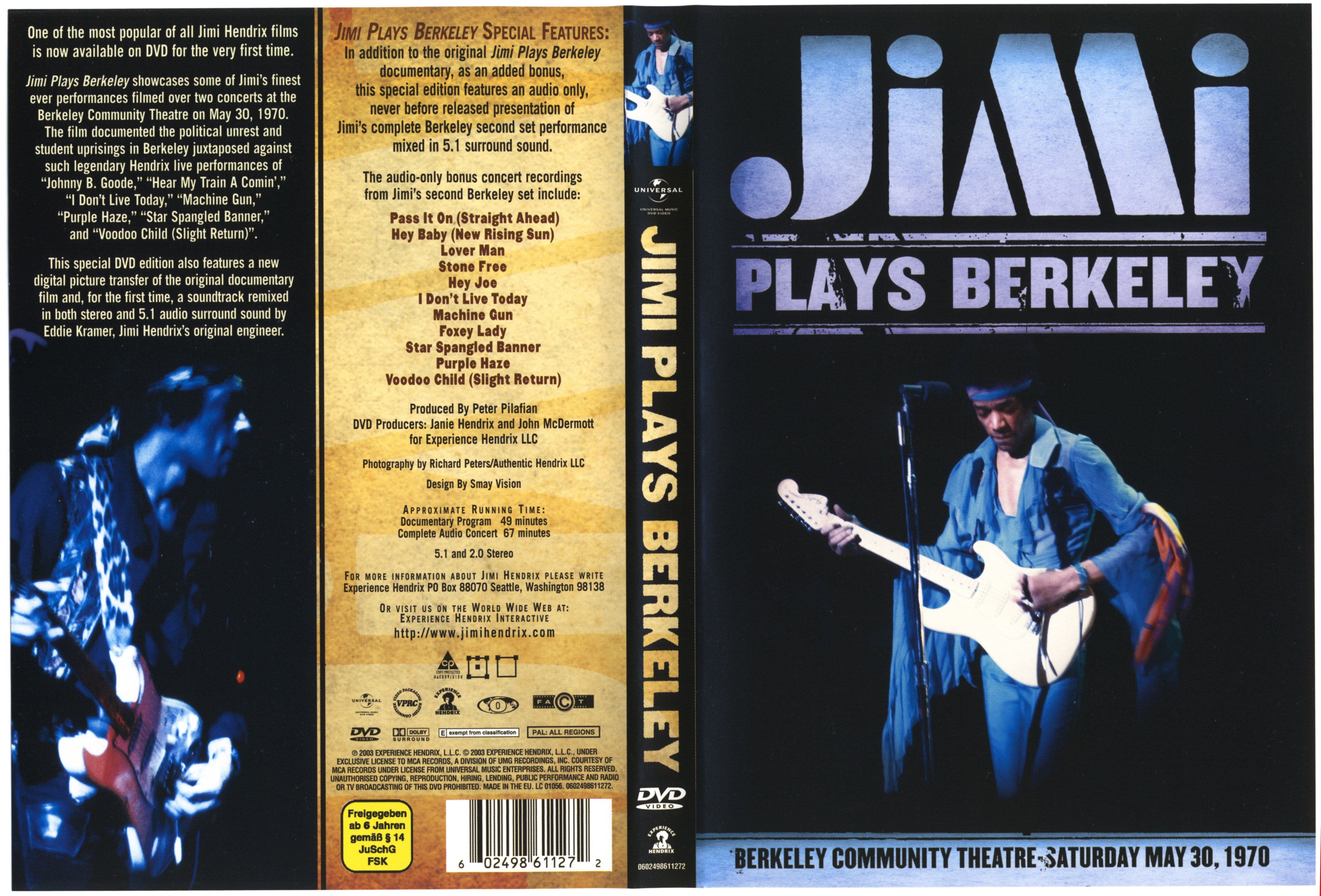 Jaquette DVD Jimi Plays Berkeley