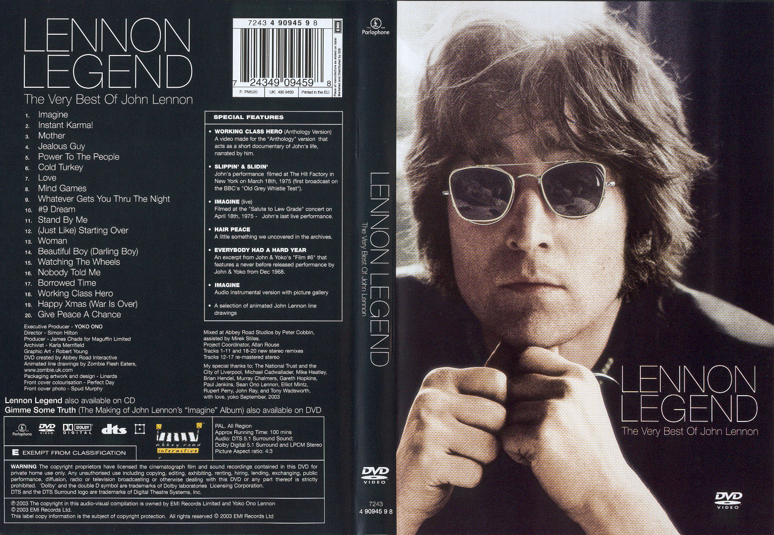 Jaquette DVD John Lennon Legend The Very Best Of John Lennon