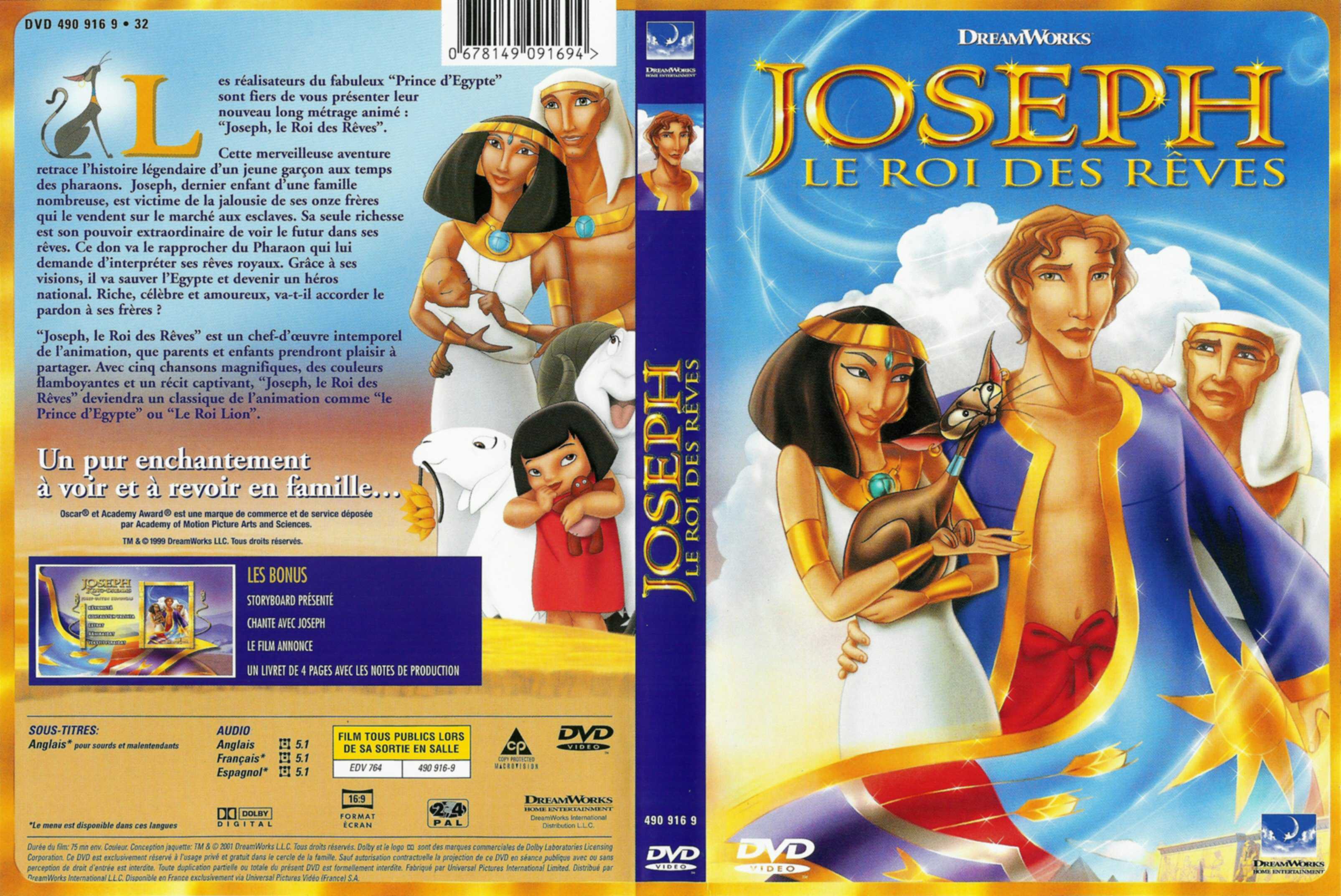 Jaquette DVD Joseph le roi des reves