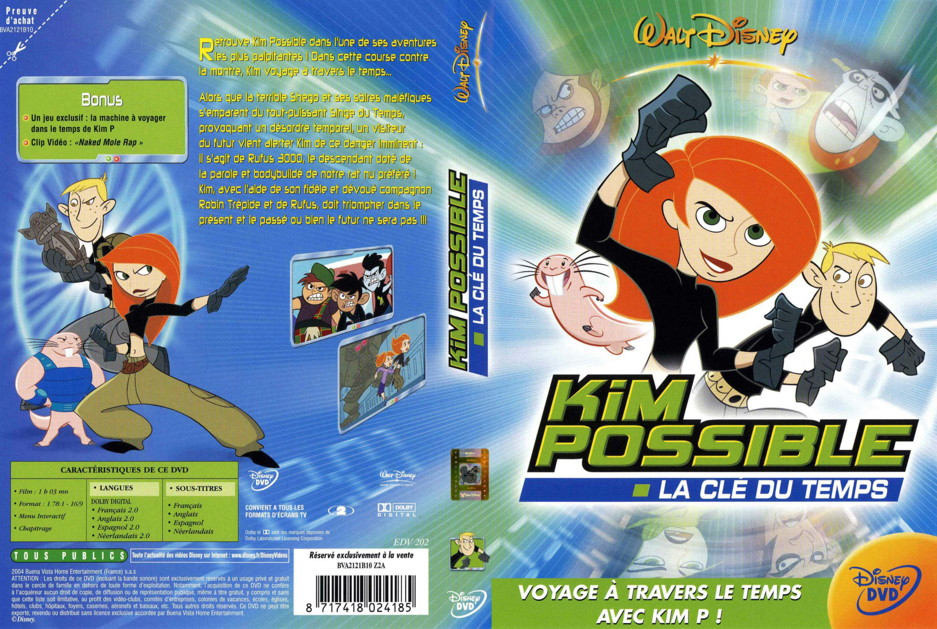 Jaquette DVD Kim Possible - La cl du temps