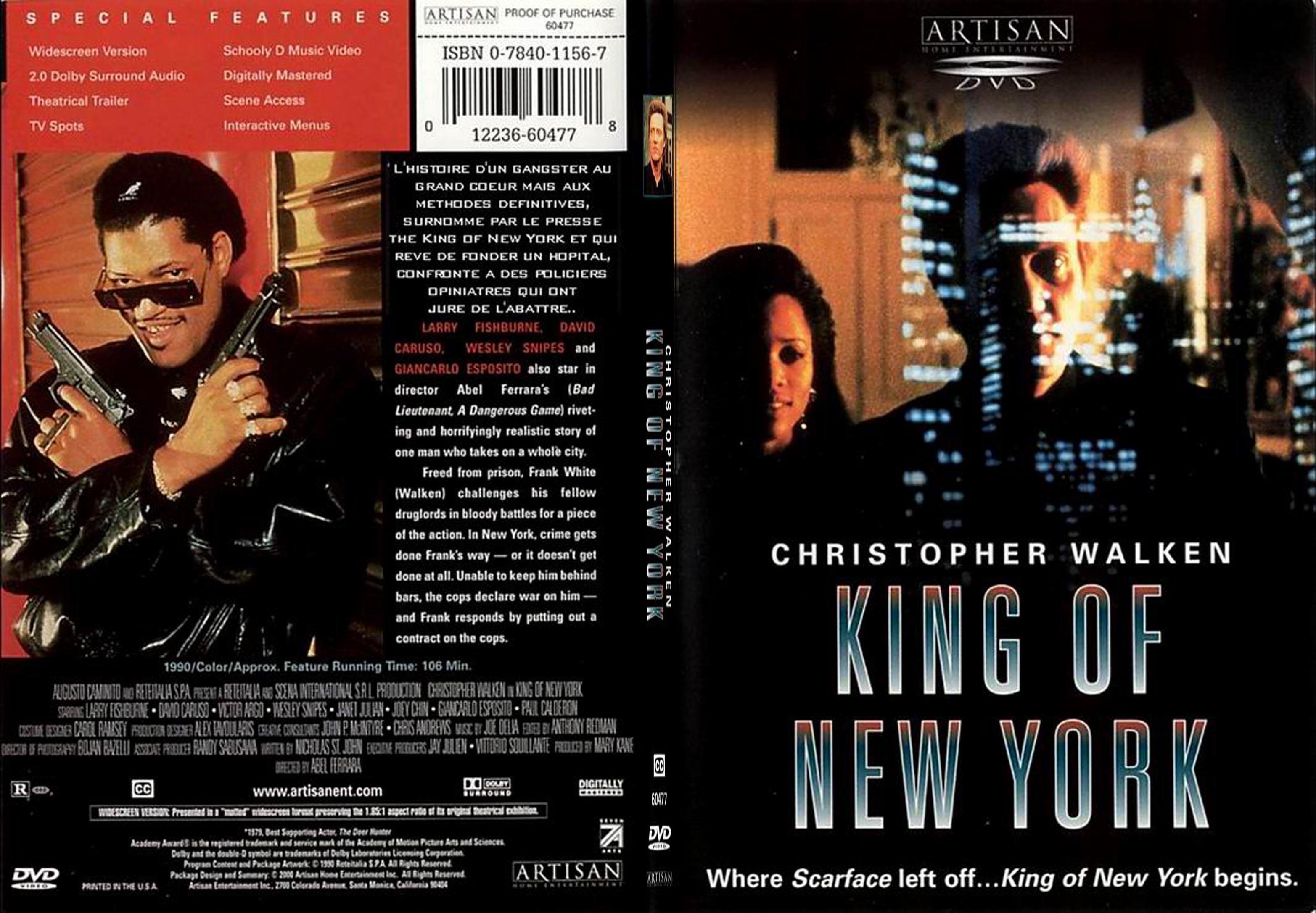 Jaquette DVD King of new york - SLIM